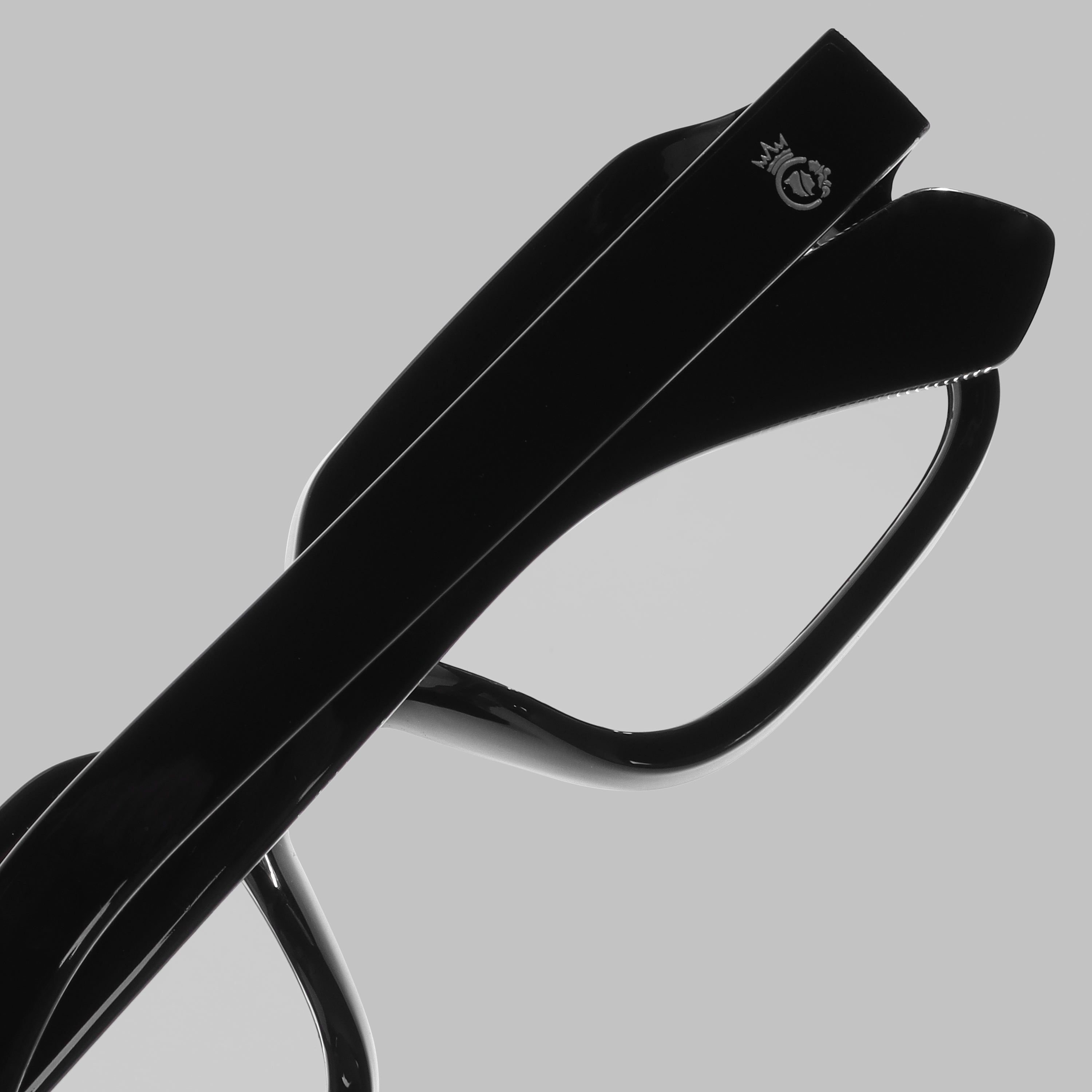 Crownchi Marsella Black Clear Square Sunglasses