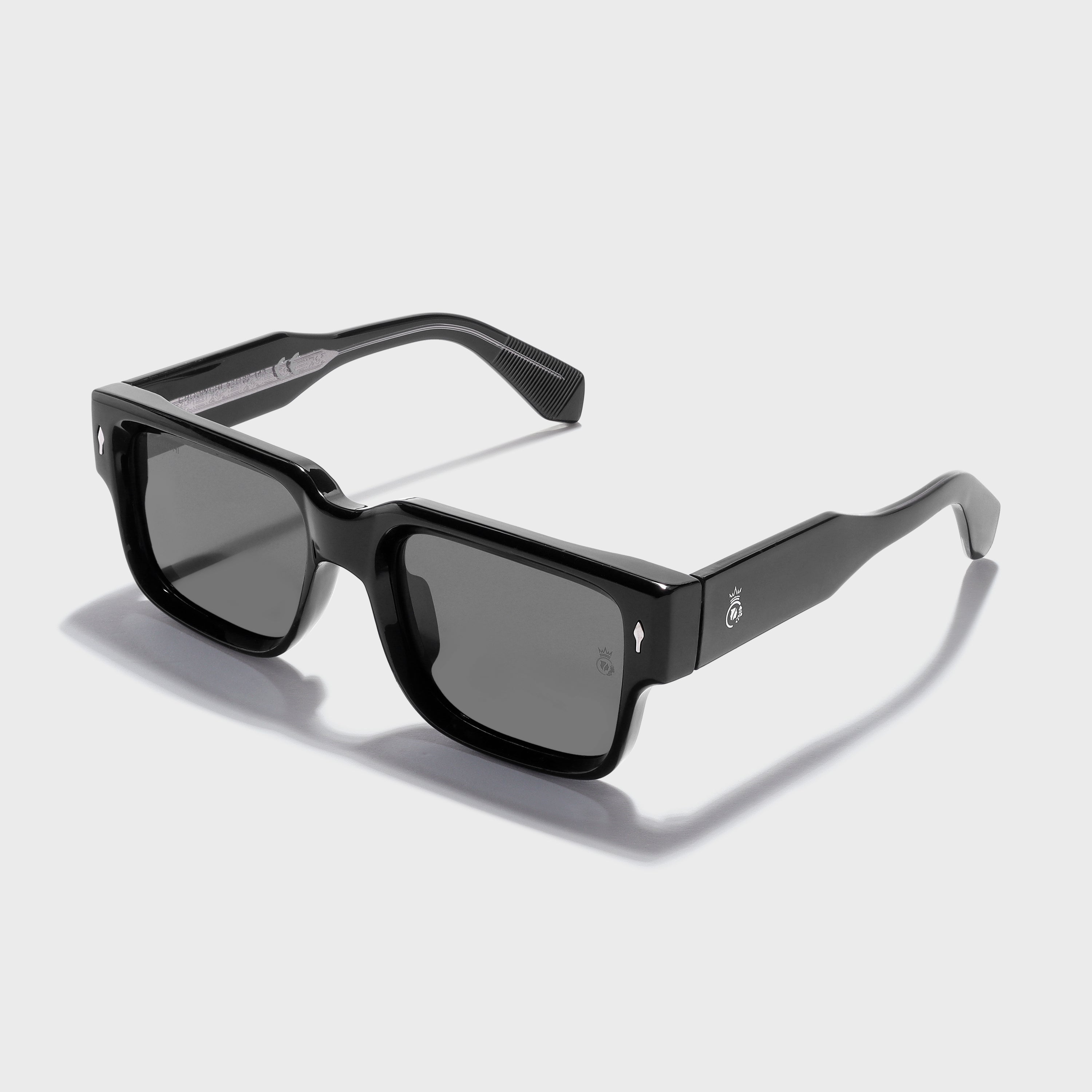 Crownchi Gentleman Full Black Square Sunglasses