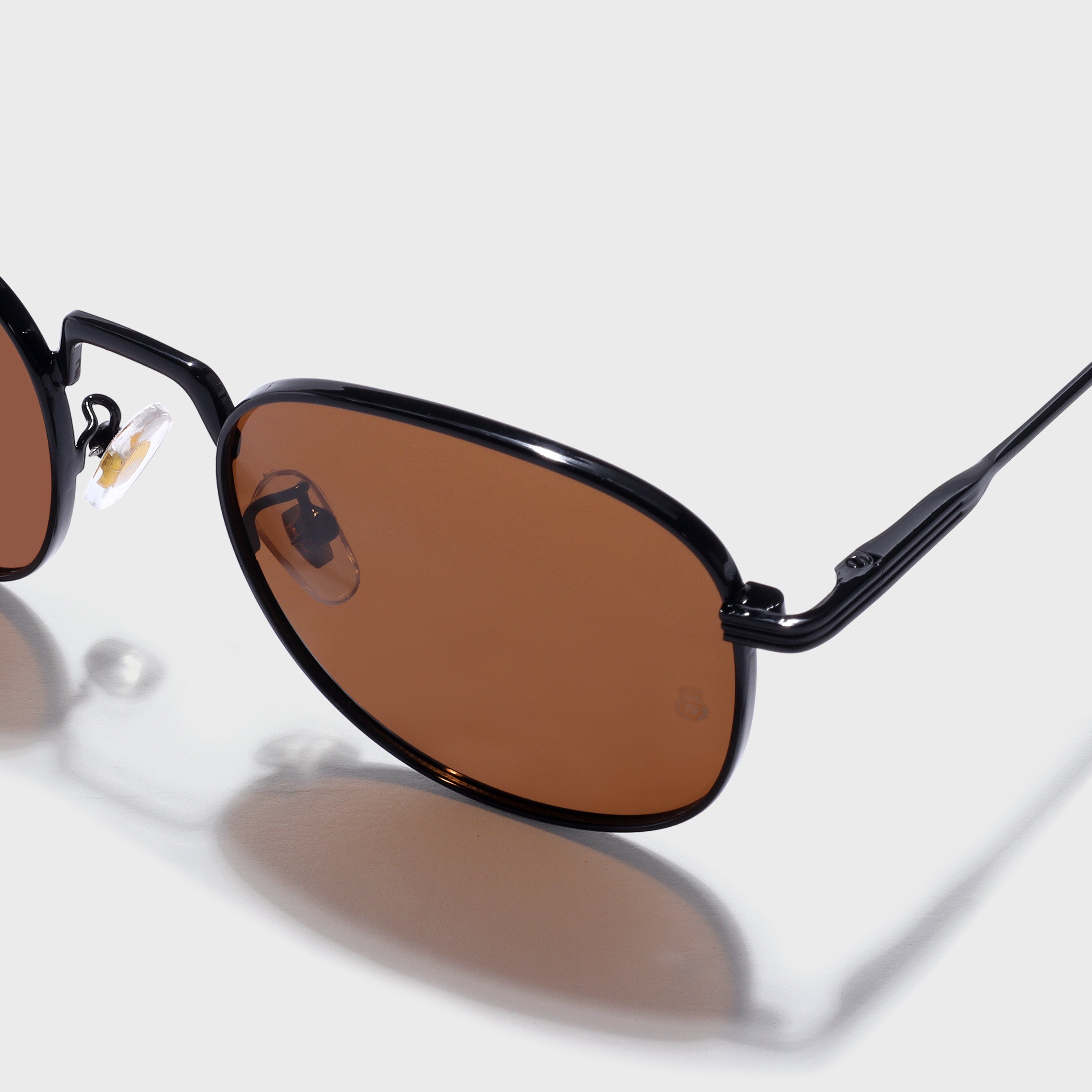 Crownchi Martin Black Brown Round Edition Sunglasses