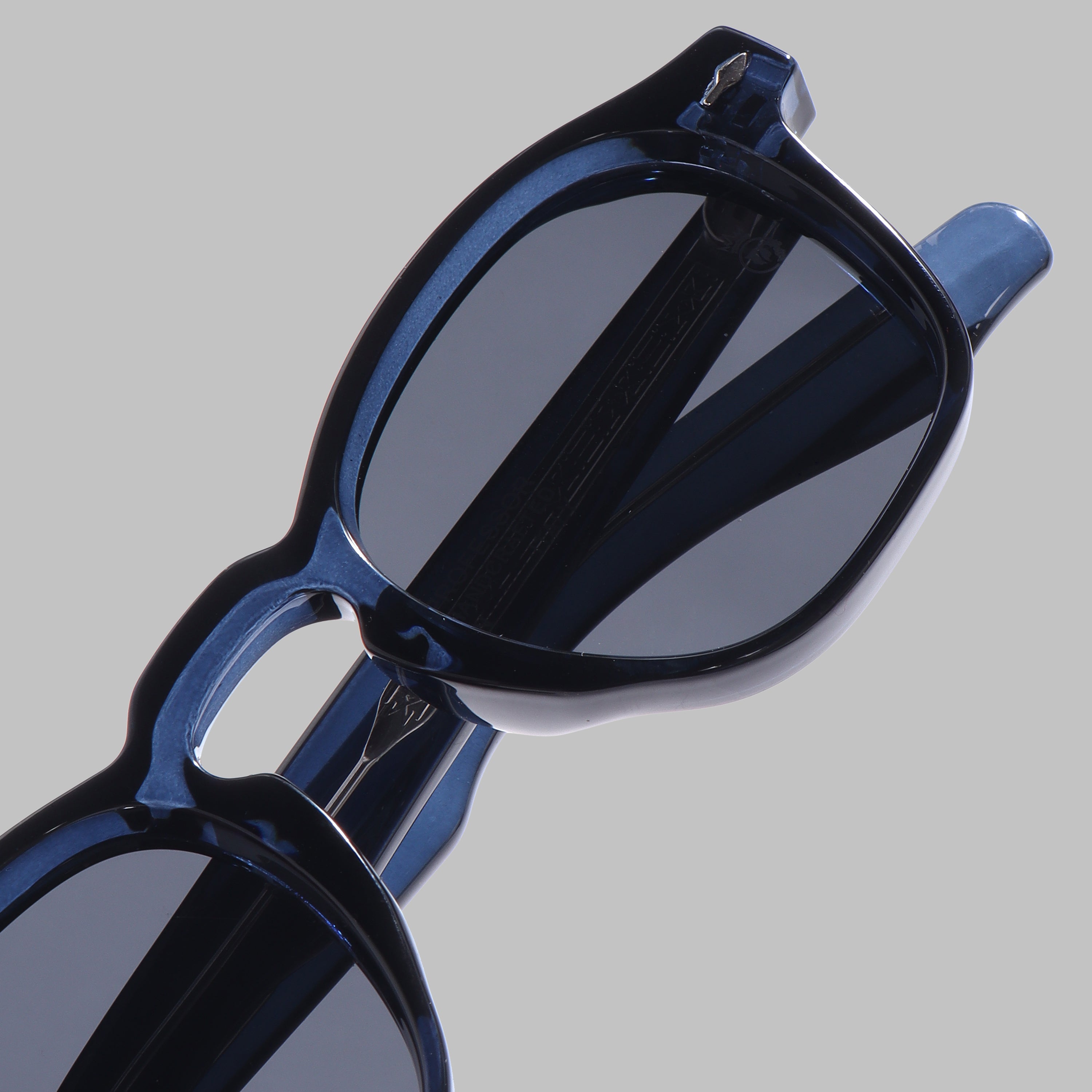 Crownchi Professor Blue Black Square Sunglasses