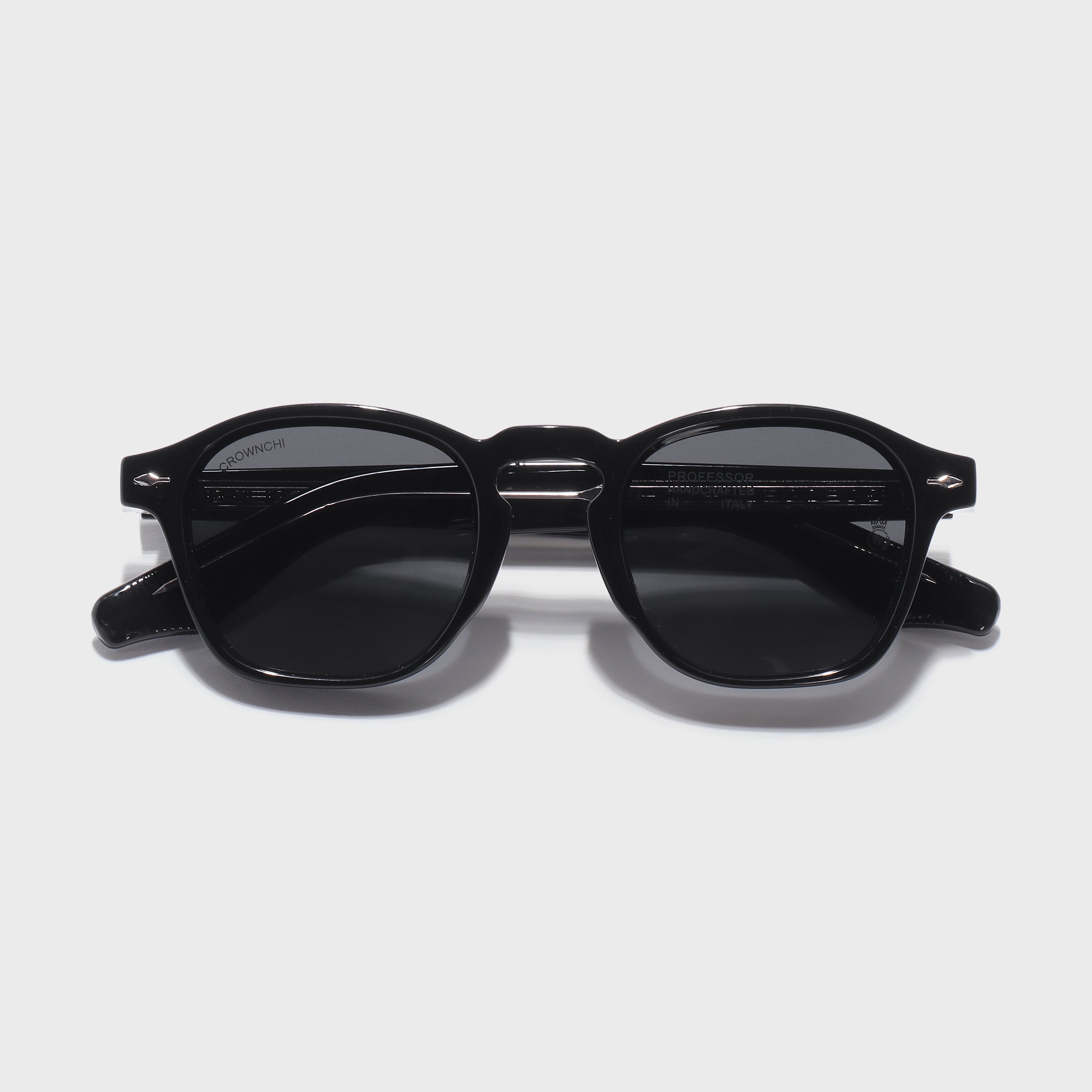 Crownchi Professor Full Black Square Sunglasses