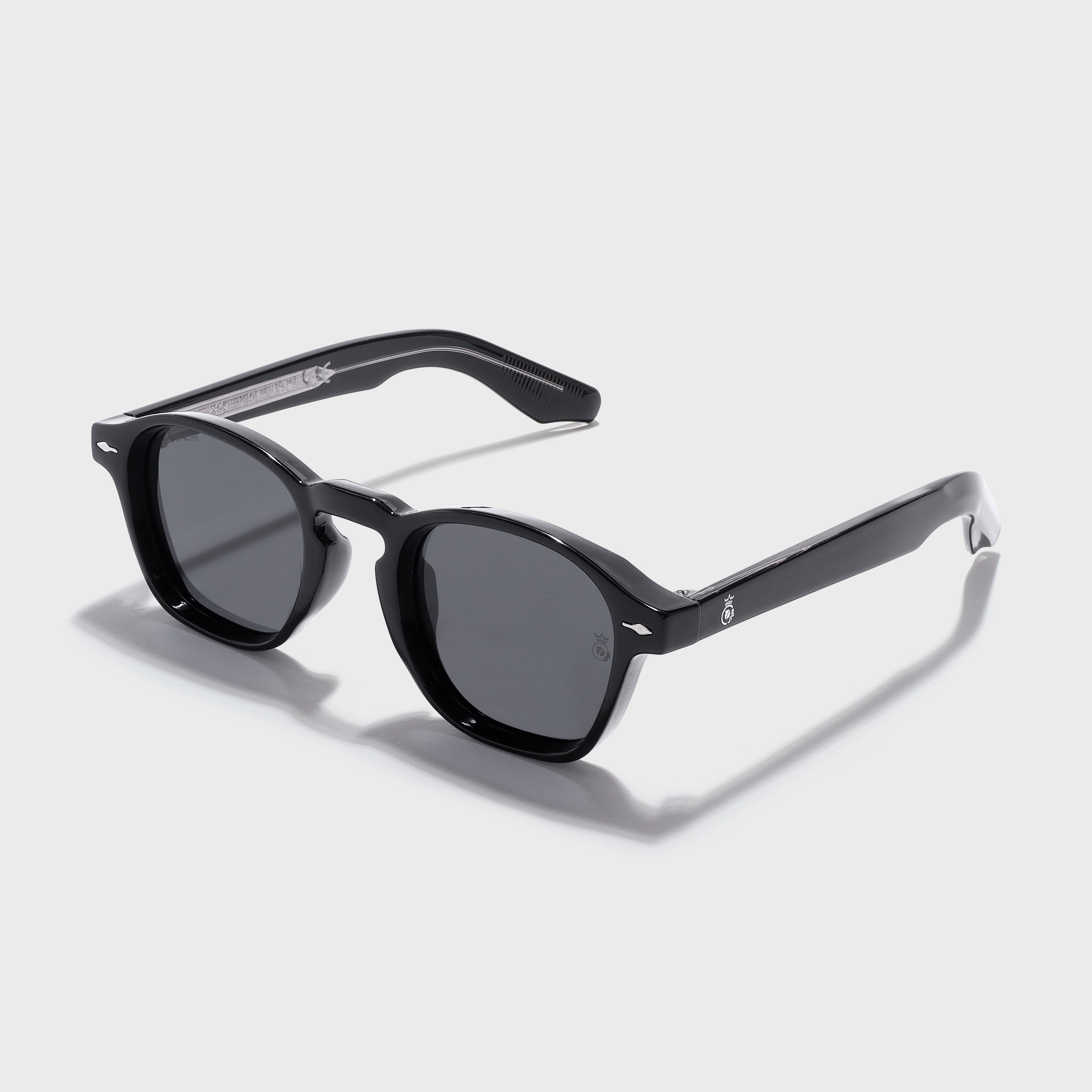 Crownchi Professor Full Black Square Sunglasses