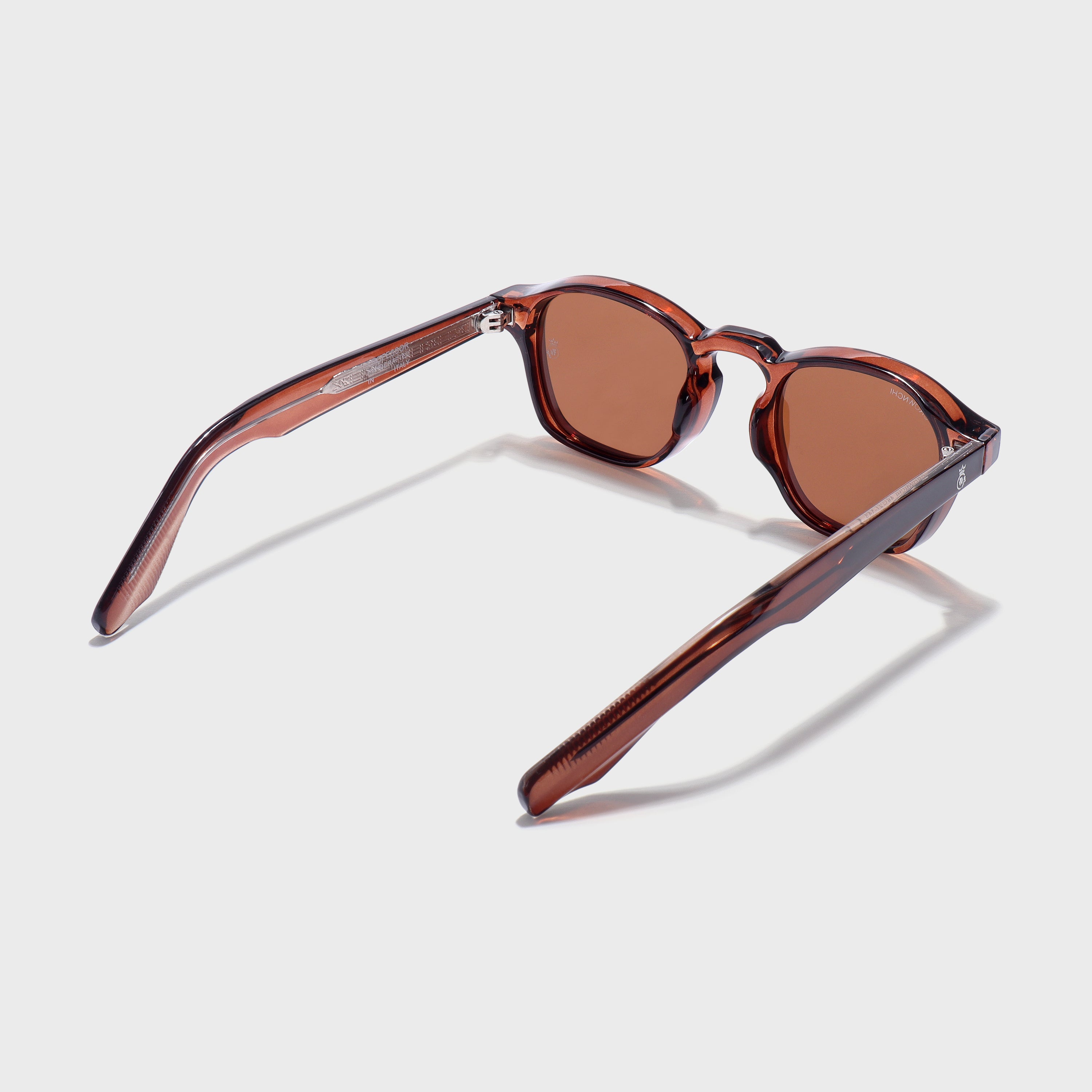Crownchi Professor Full brown Square Sunglasses
