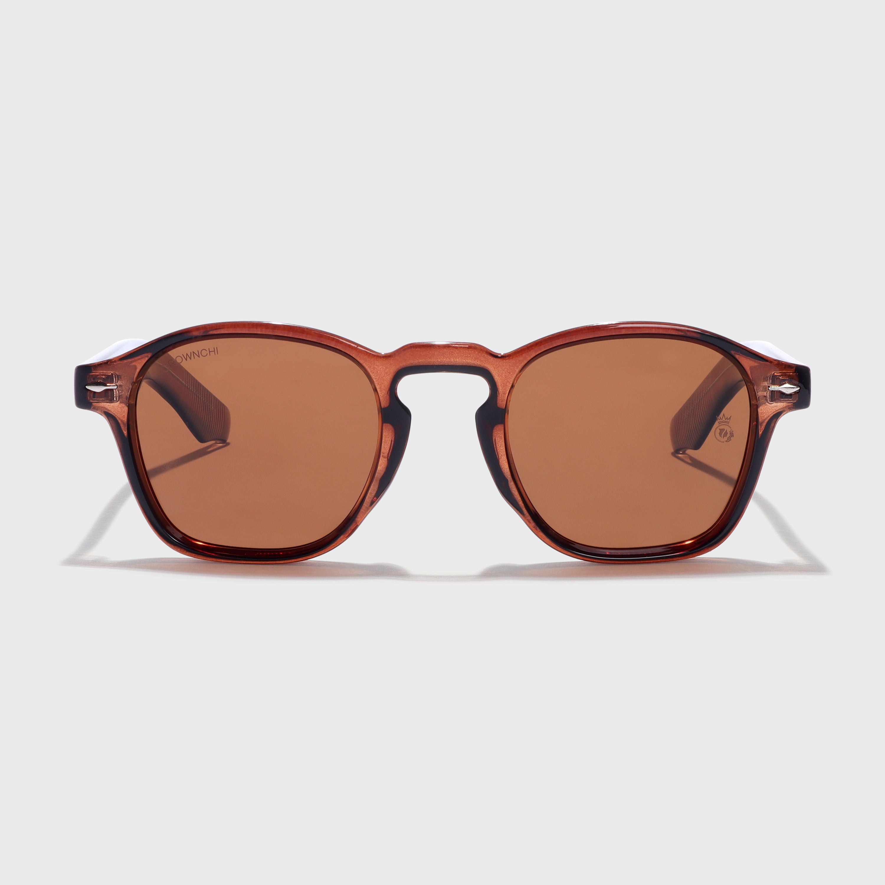 Crownchi Professor Full brown Square Sunglasses