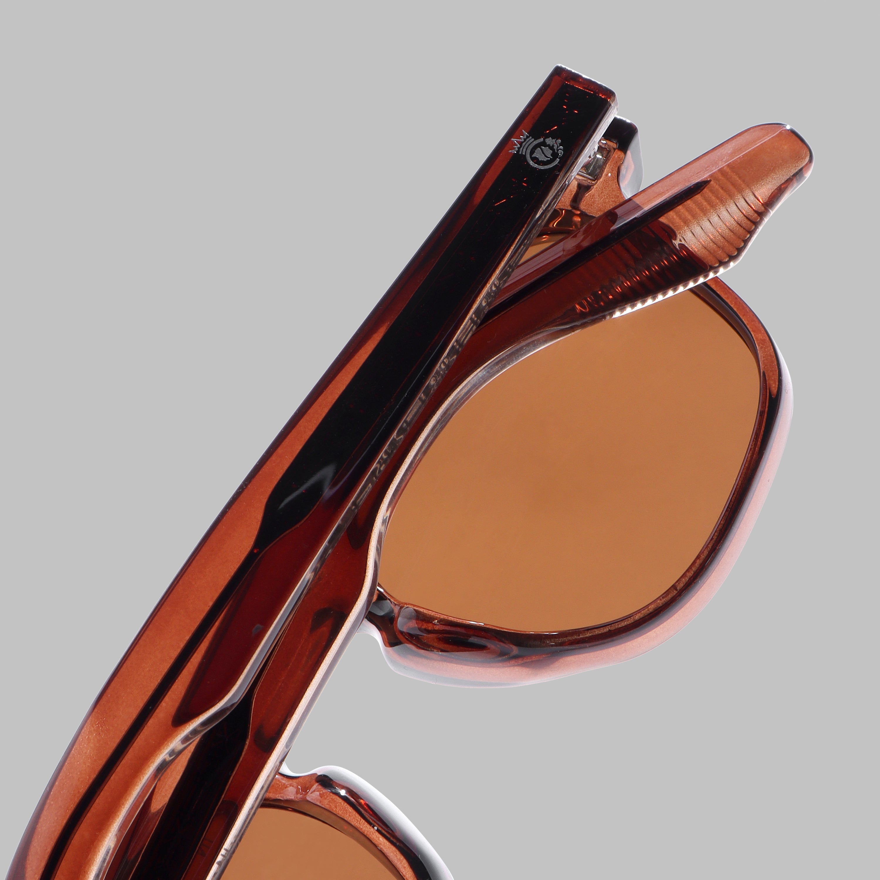 Crownchi Professor Full brown Square Sunglasses