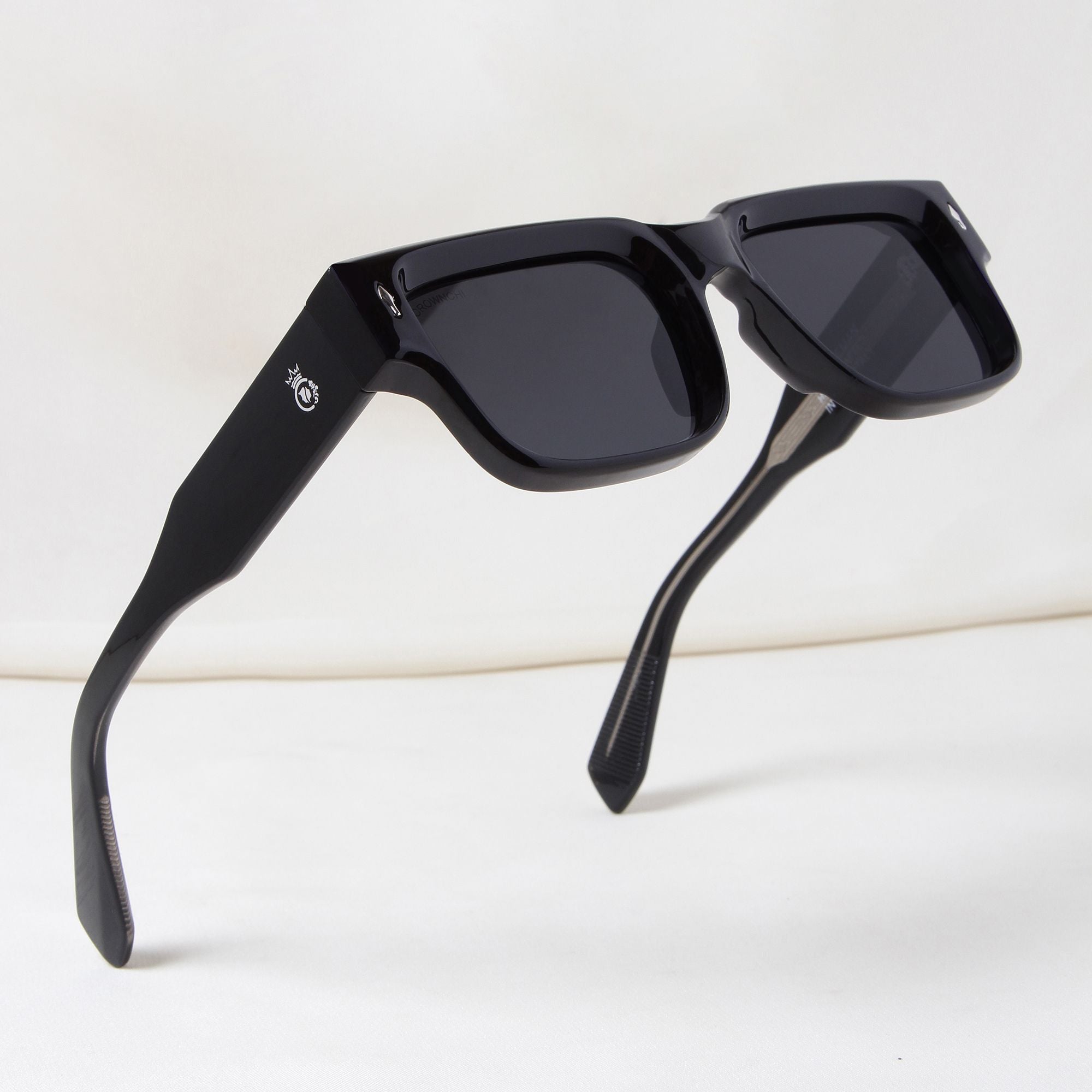 Crownchi Gentleman Full Black Square Sunglasses