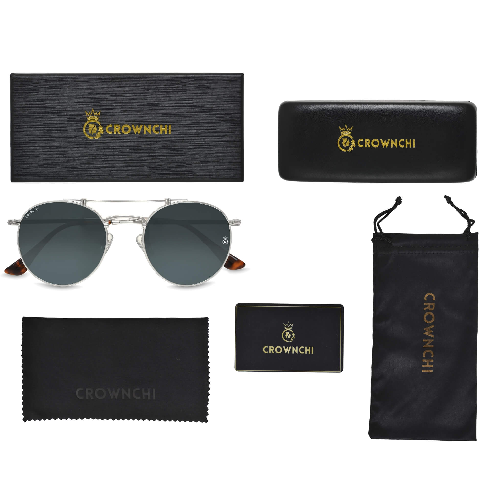 Tokyo Silver Black Upper Bridge Round Edition Sunglasses