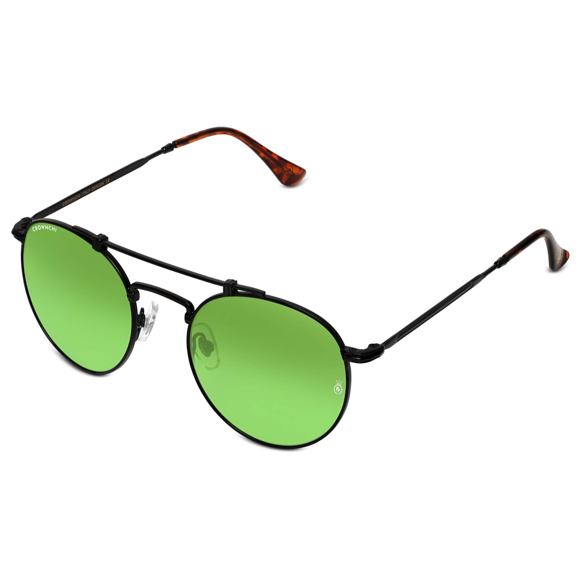 Tokyo Black Candy Green Upper Bridge Round Edition Sunglasses