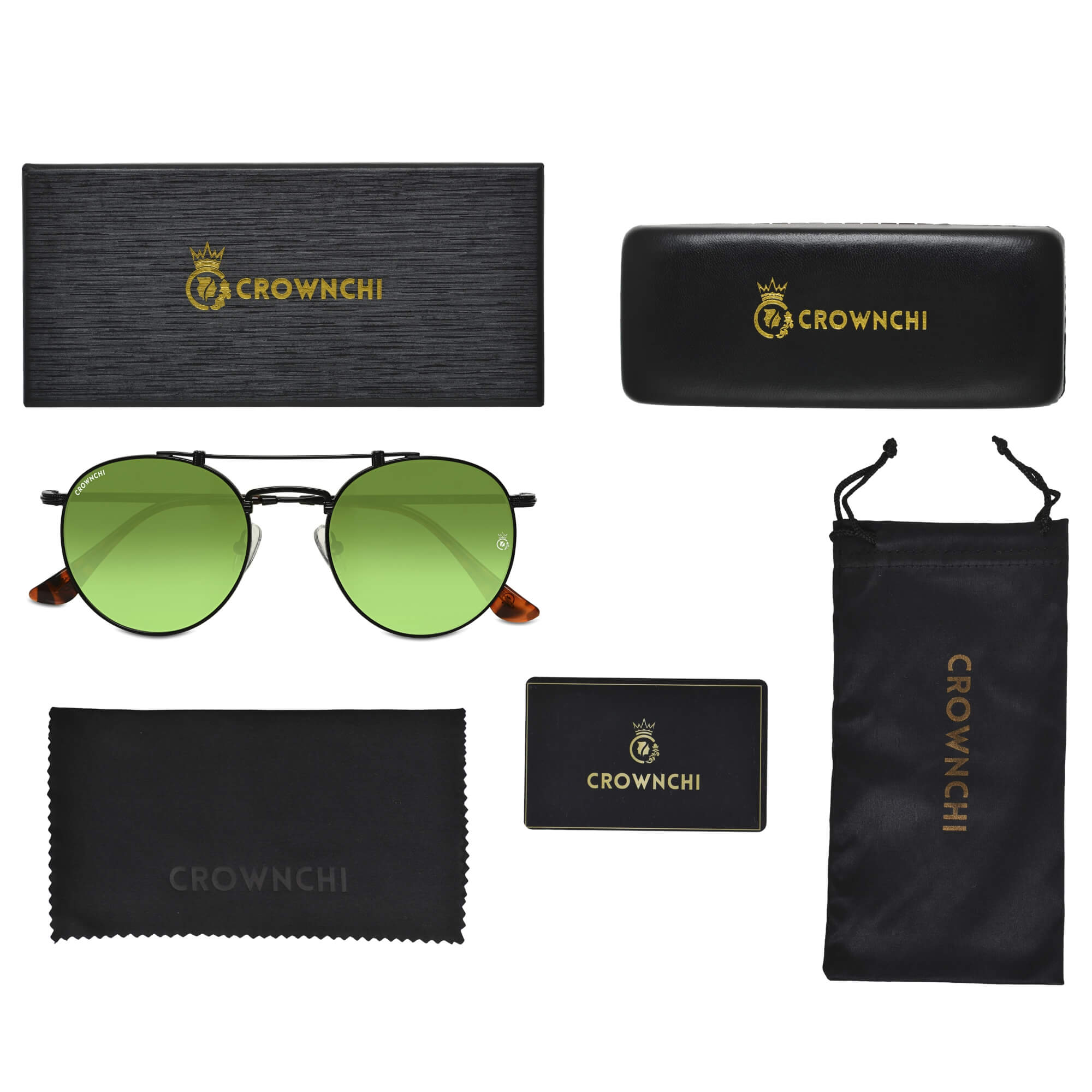 Tokyo Black Candy Green Upper Bridge Round Edition Sunglasses