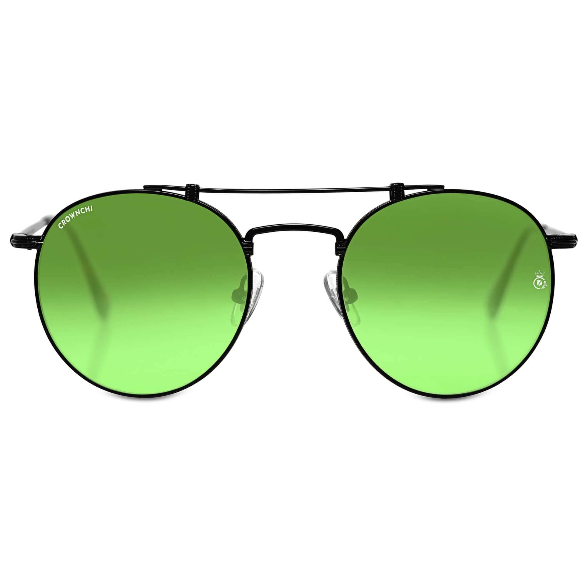 Tokyo Black Candy Green Upper Bridge Round Edition Sunglasses