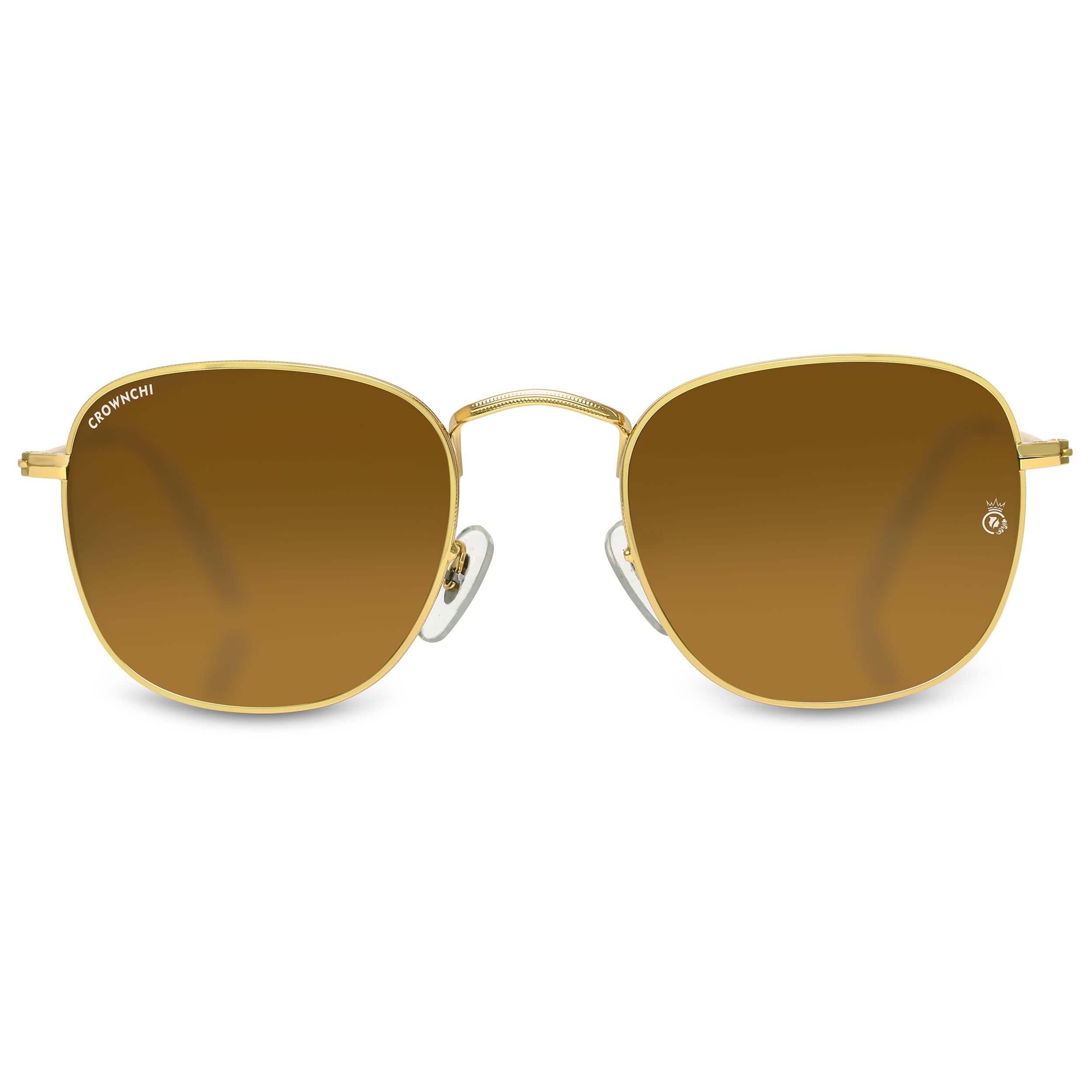 Lucas Gold Brown Round Edition Sunglasses
