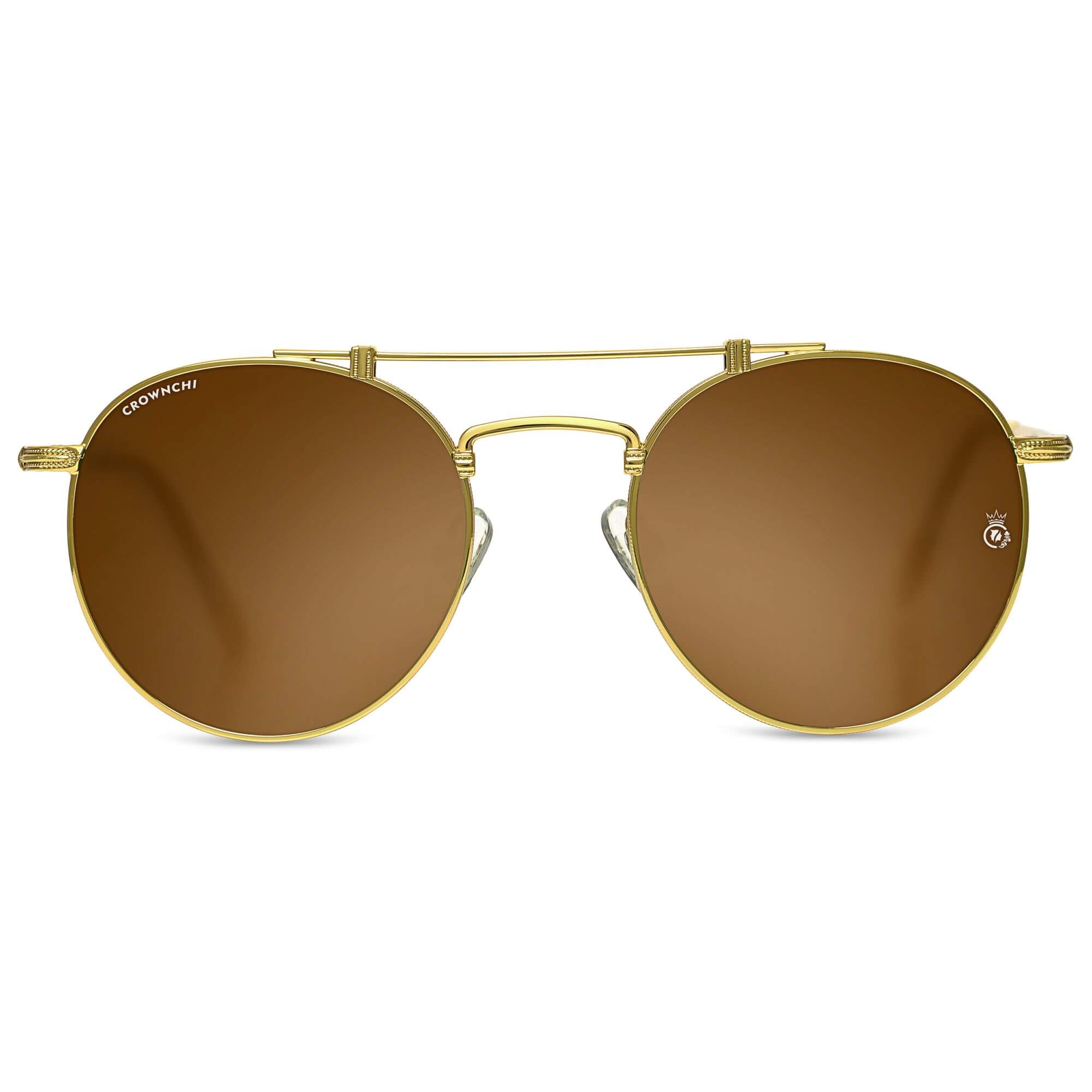 Tokyo Gold Brown Gradient Upper Bridge Round Edition Sunglasses