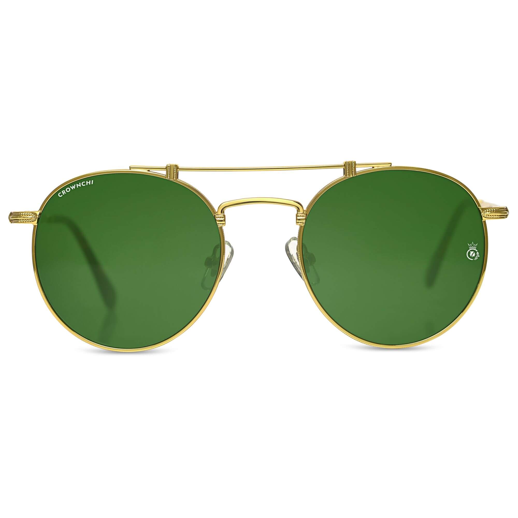Tokyo Gold Green Upper Bridge Round Edition Sunglasses