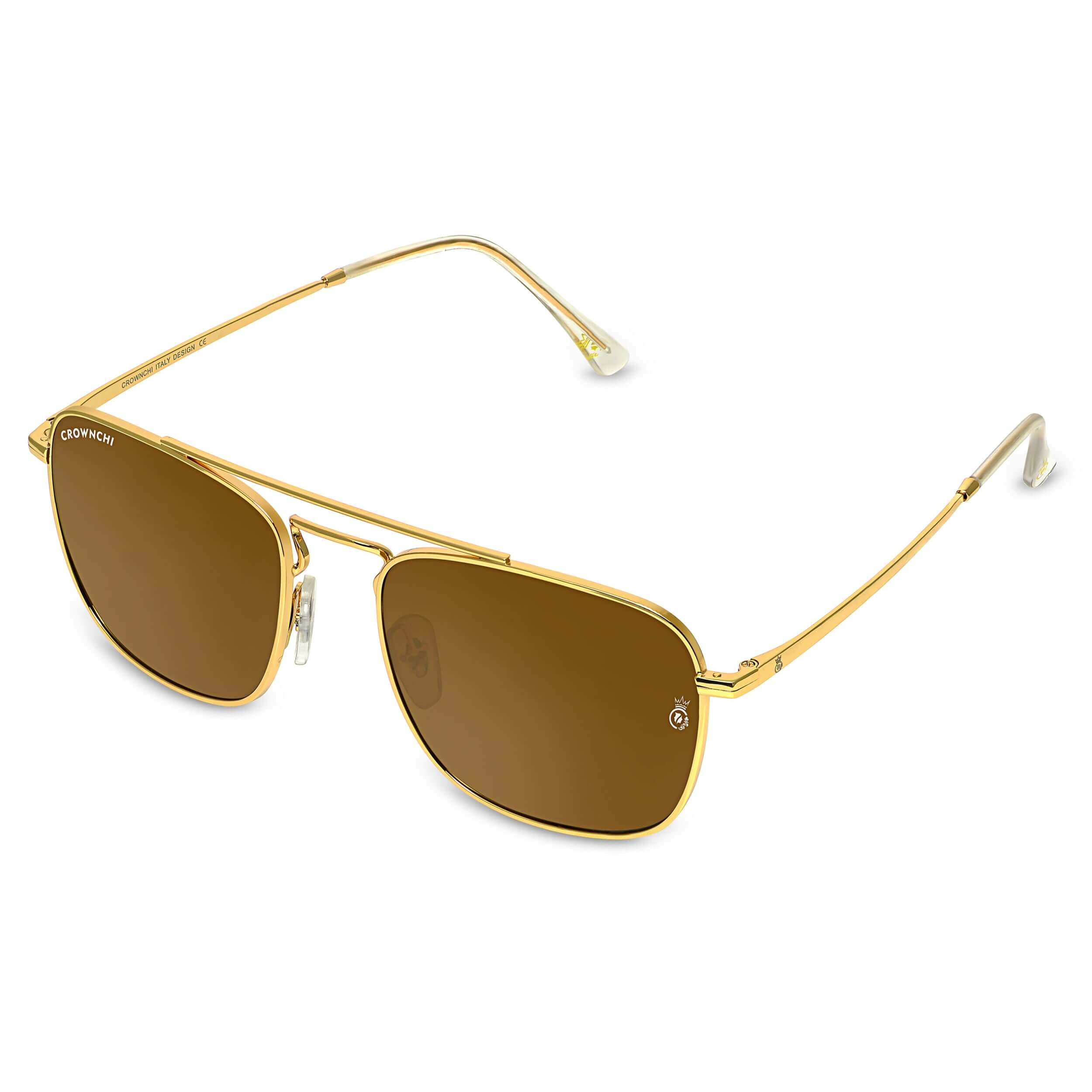 Denver Gold Brown Square Edition Sunglasses