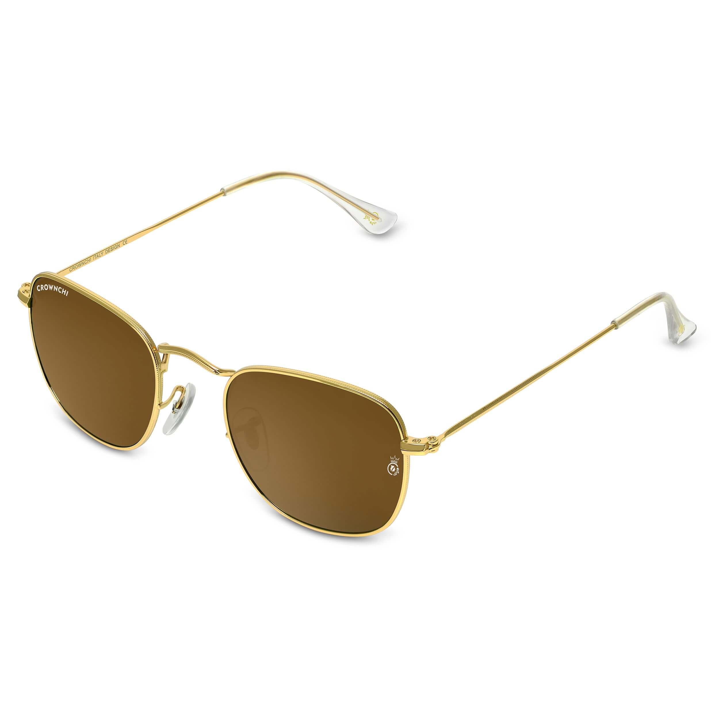 Lucas Gold Brown Round Edition Sunglasses