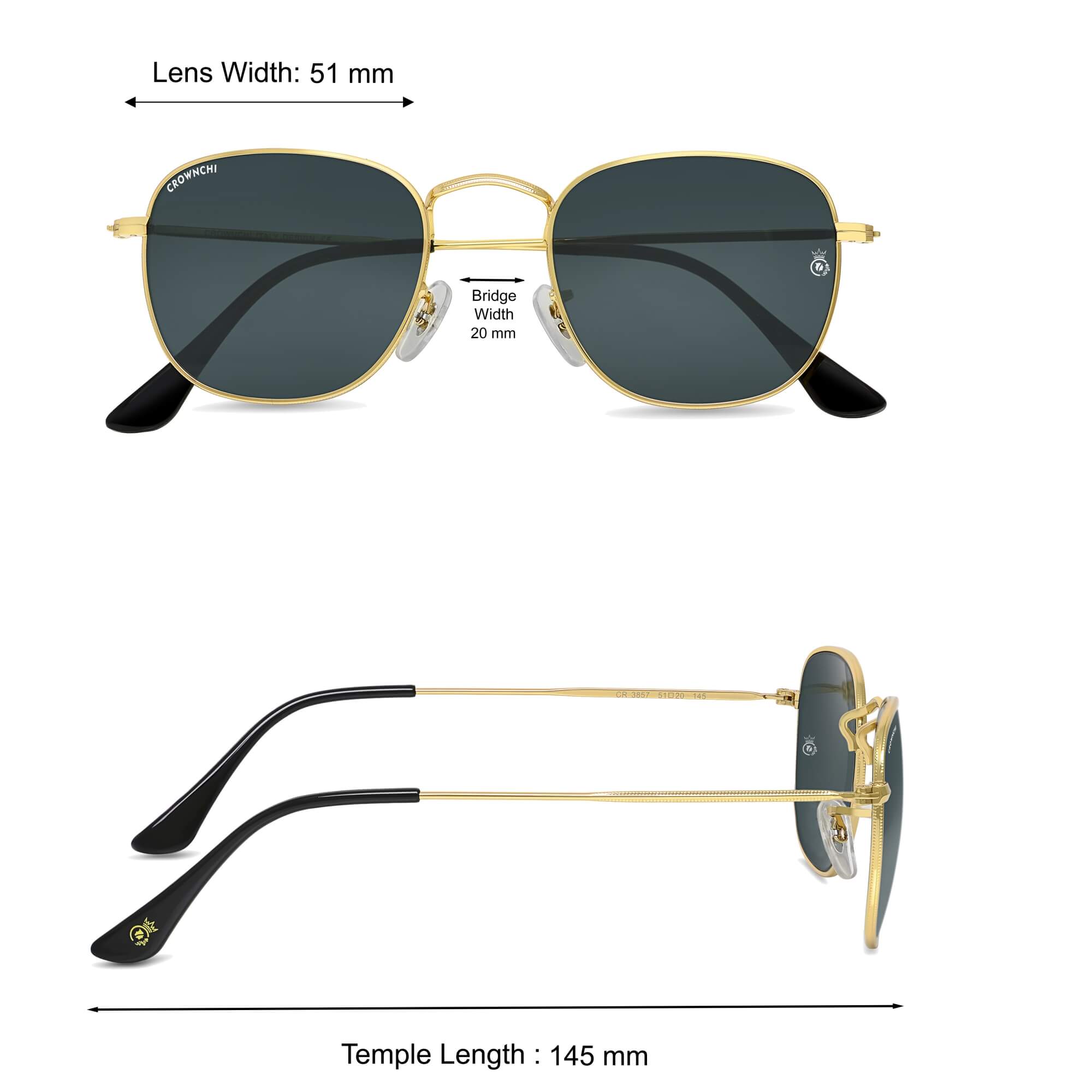 Lucas Gold Black Round Edition Sunglasses
