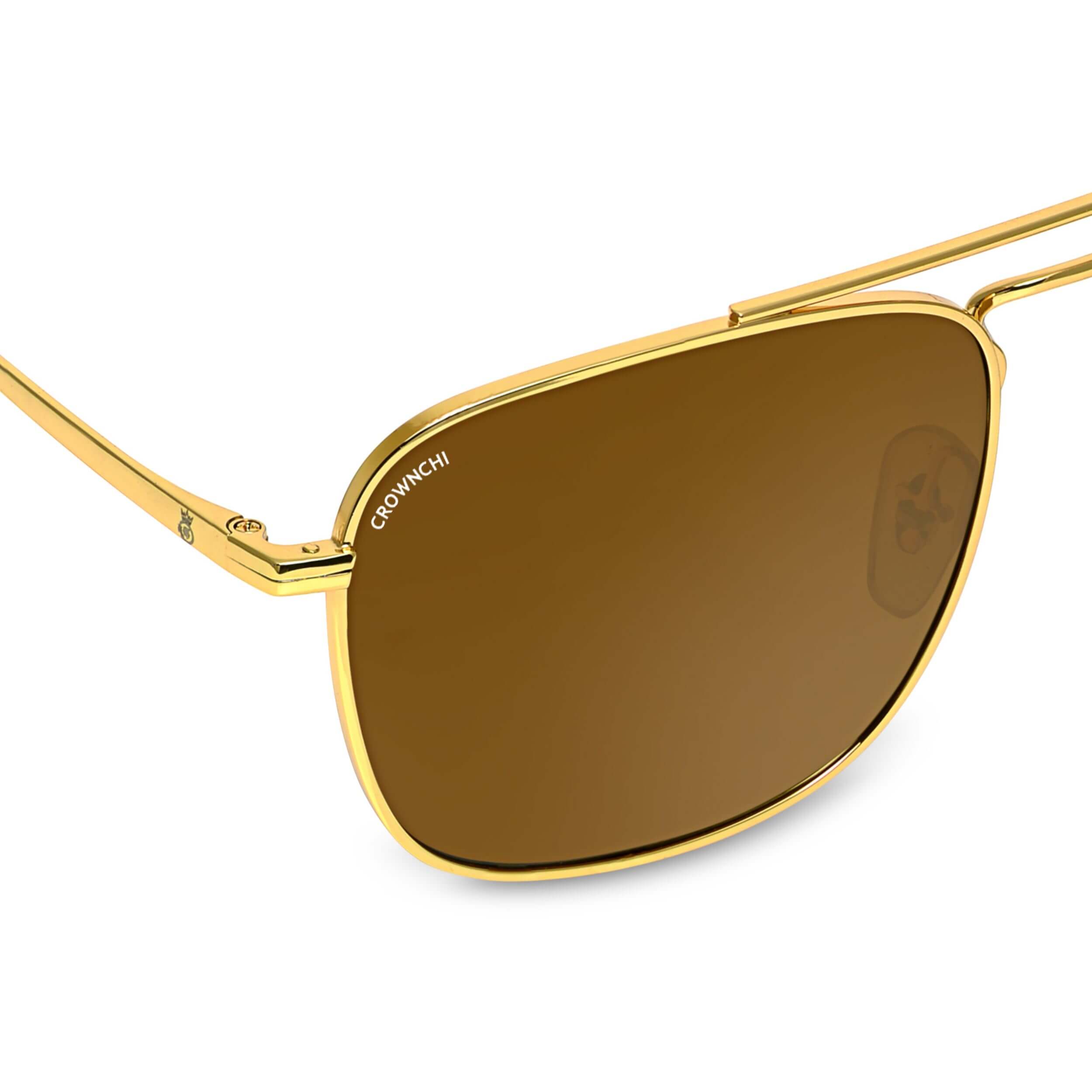 Denver Gold Brown Square Edition Sunglasses
