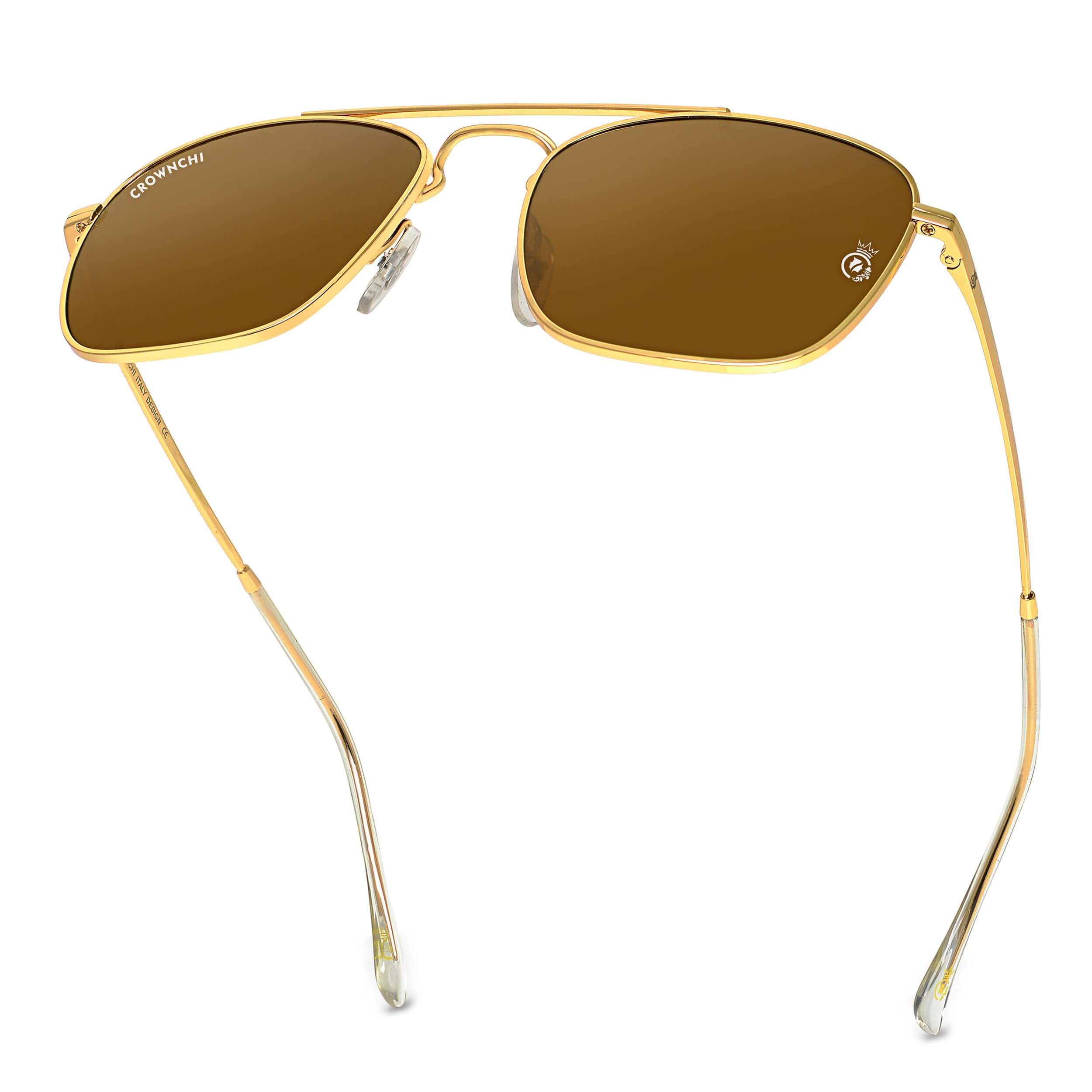 Denver Gold Brown Square Edition Sunglasses