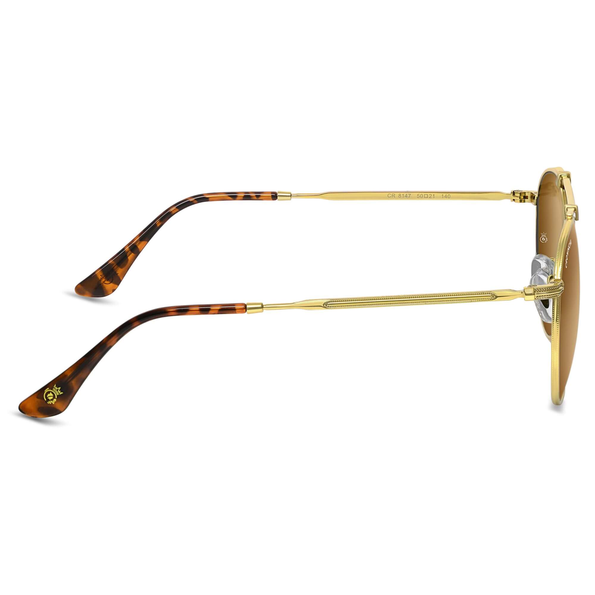 Tokyo Gold Brown Gradient Upper Bridge Round Edition Sunglasses