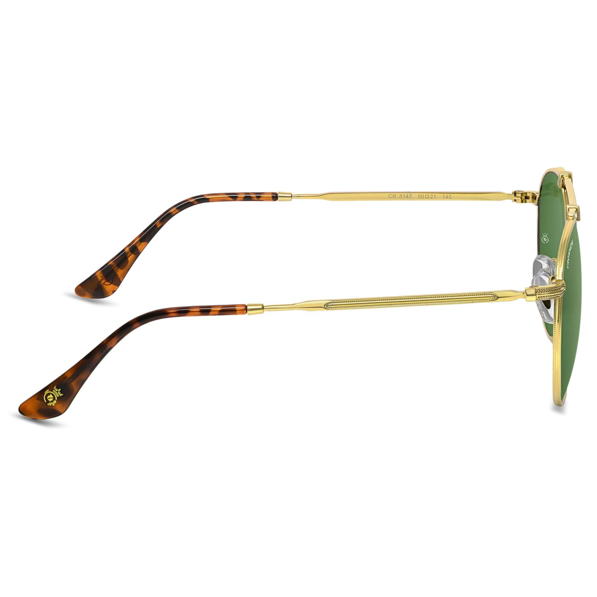 Tokyo Gold Green Upper Bridge Round Edition Sunglasses