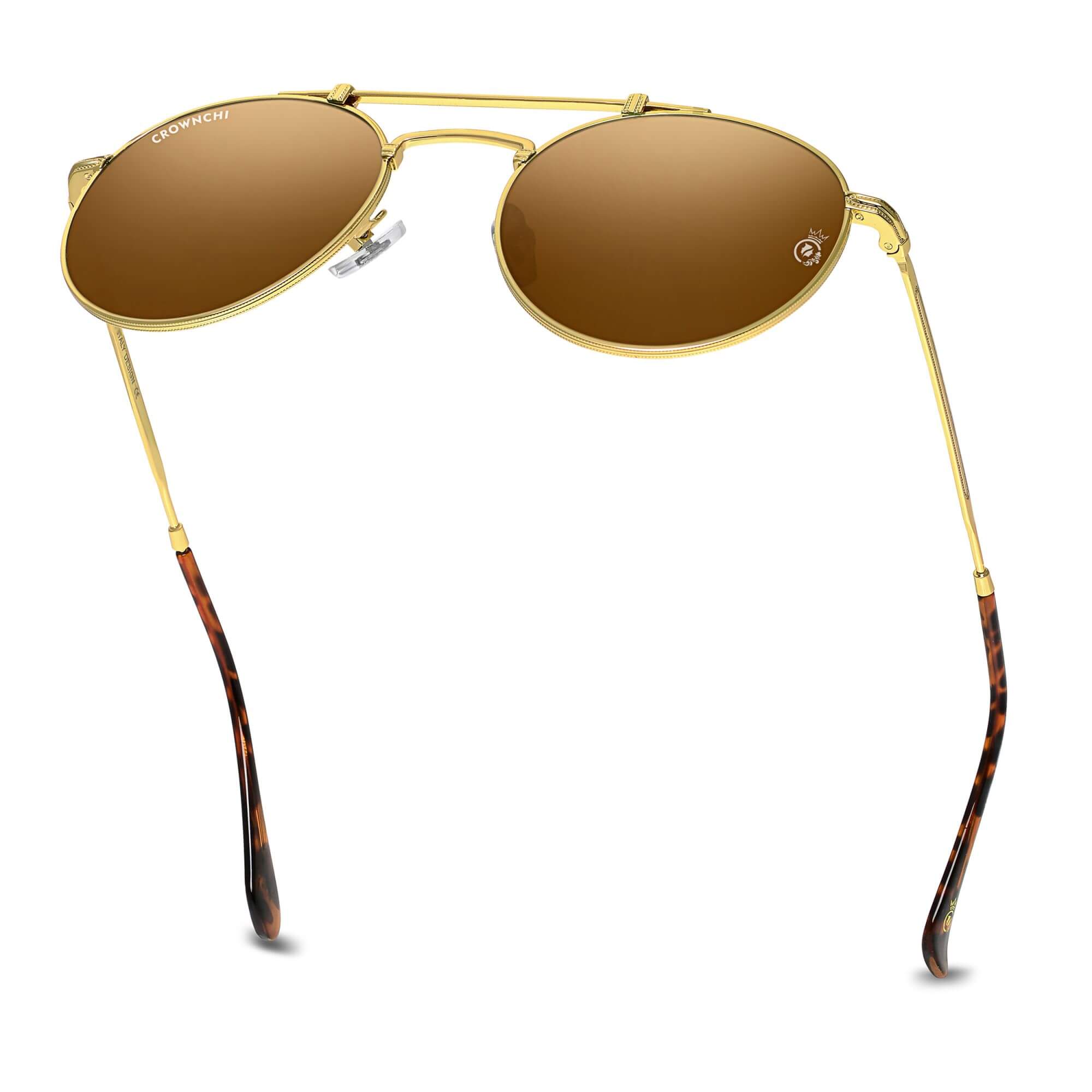 Tokyo Gold Brown Gradient Upper Bridge Round Edition Sunglasses