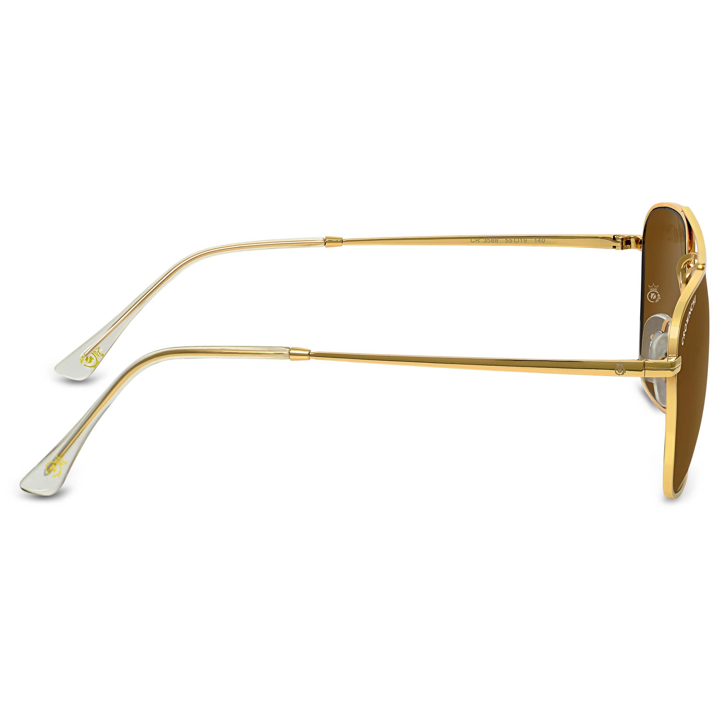 Denver Gold Brown Square Edition Sunglasses