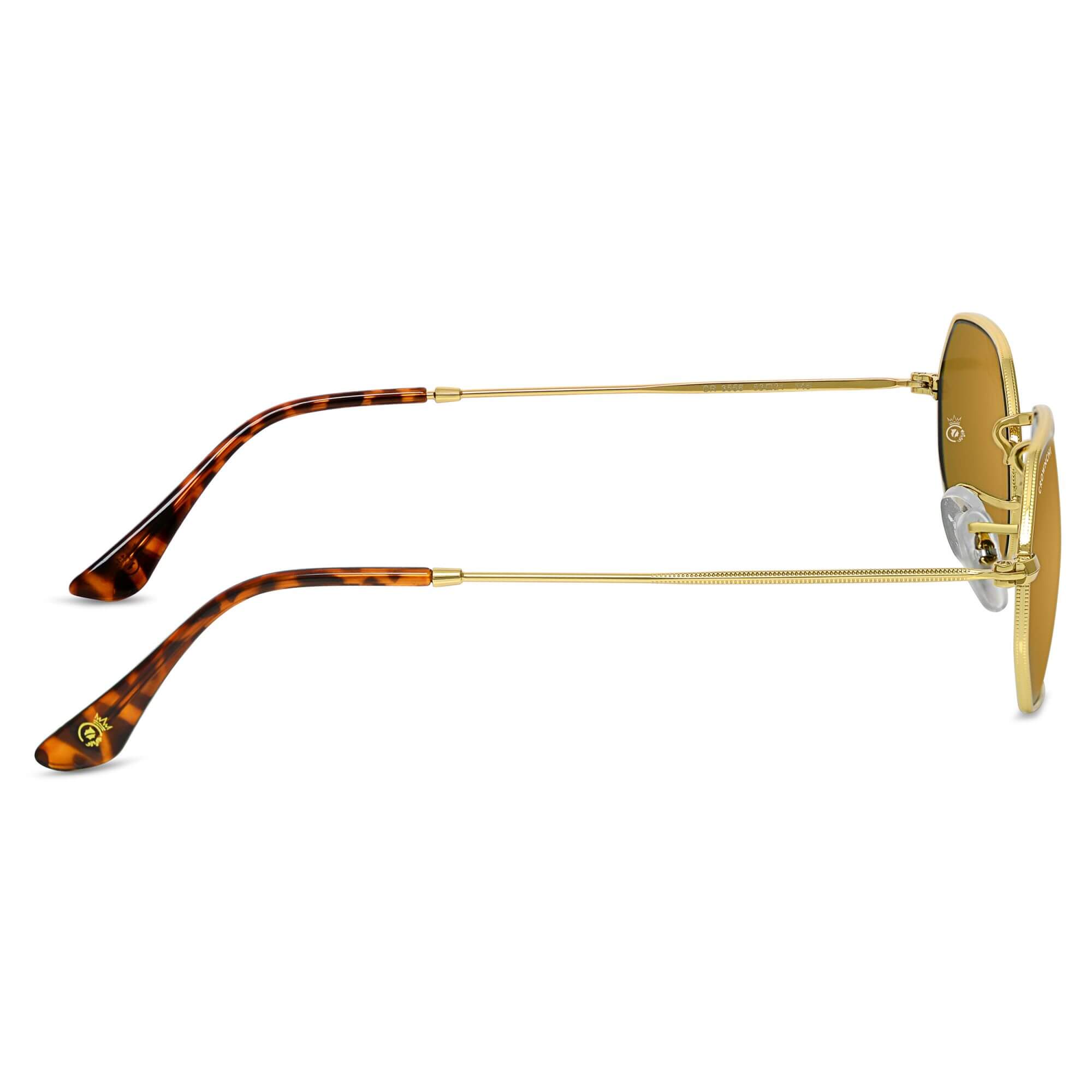 Marcus Gold Brown Rectangle Edition Sunglasses