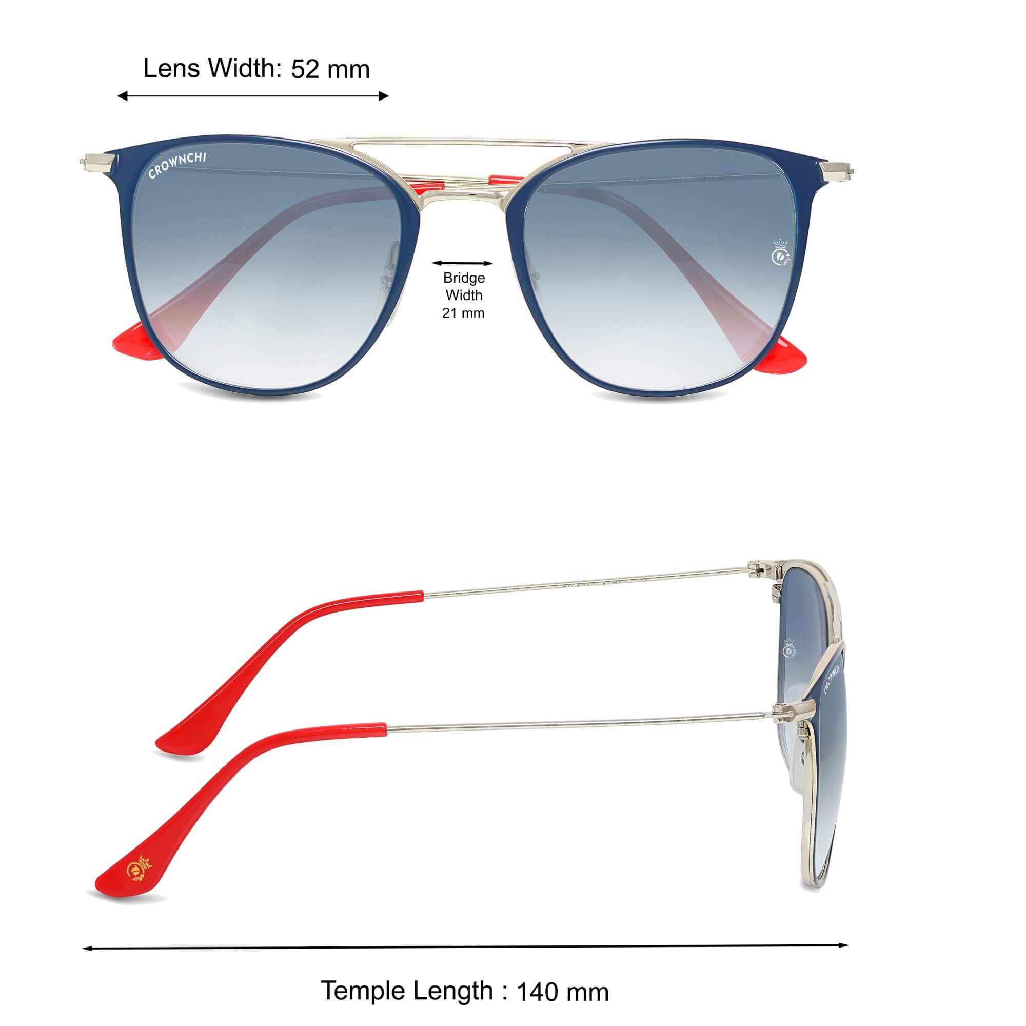 Kepler Silver Blue Gradient Square Edition Sunglasses
