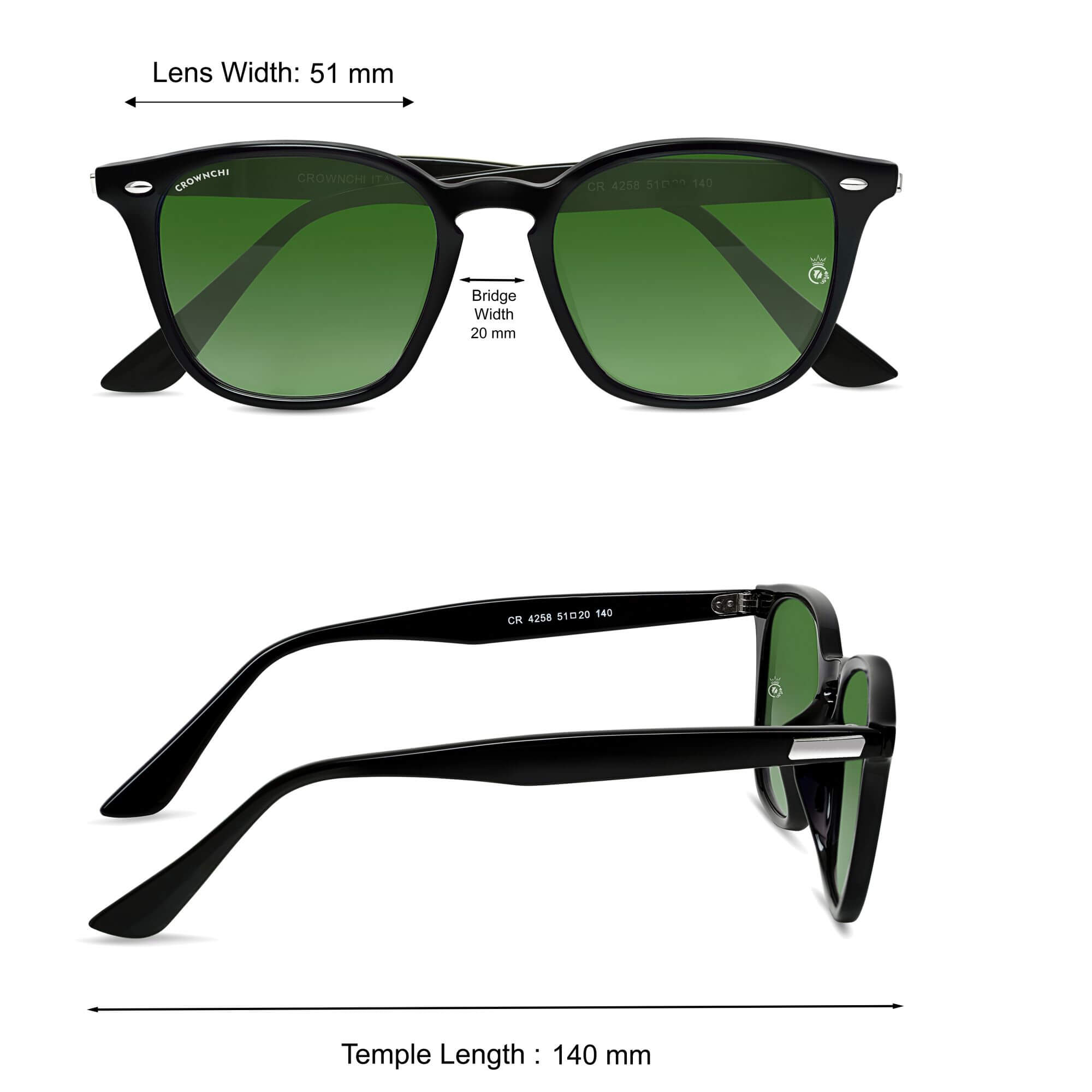 Asgard Black Green Square Edition Sunglasses