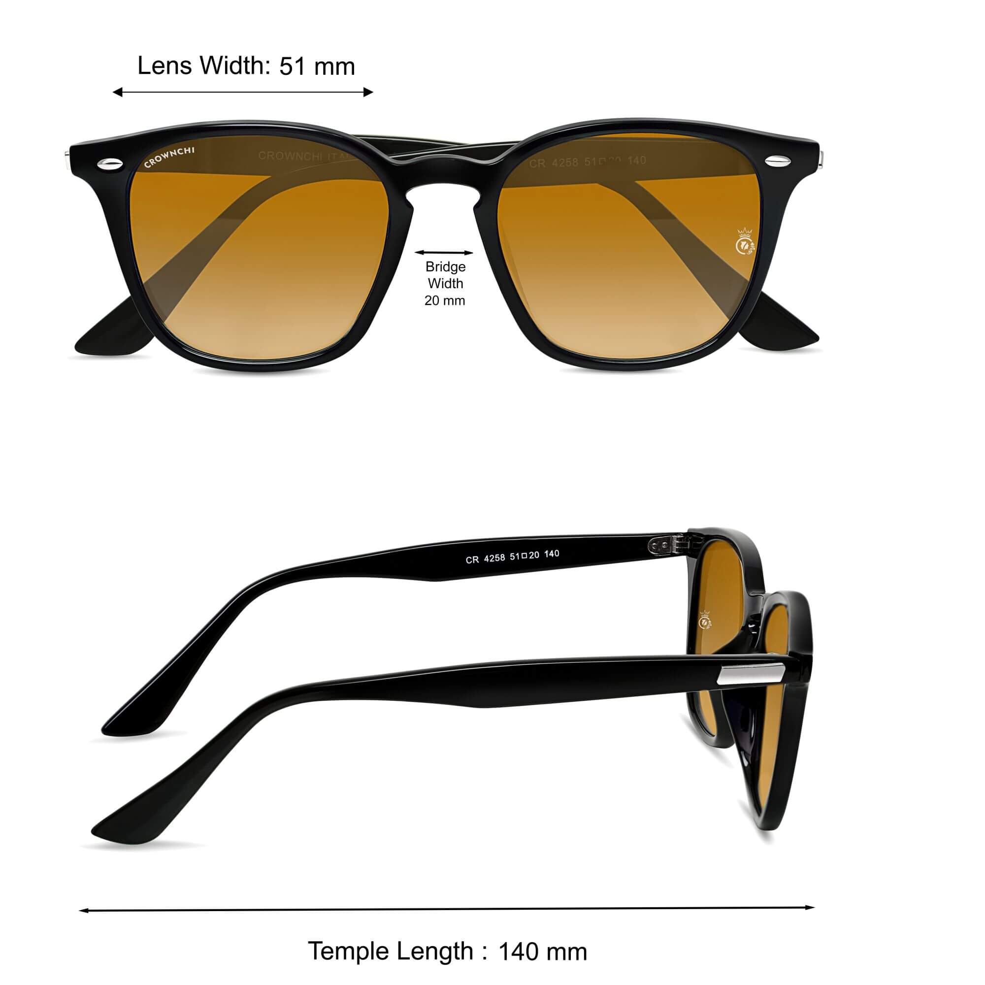 Asgard Black Brown Square Edition Sunglasses