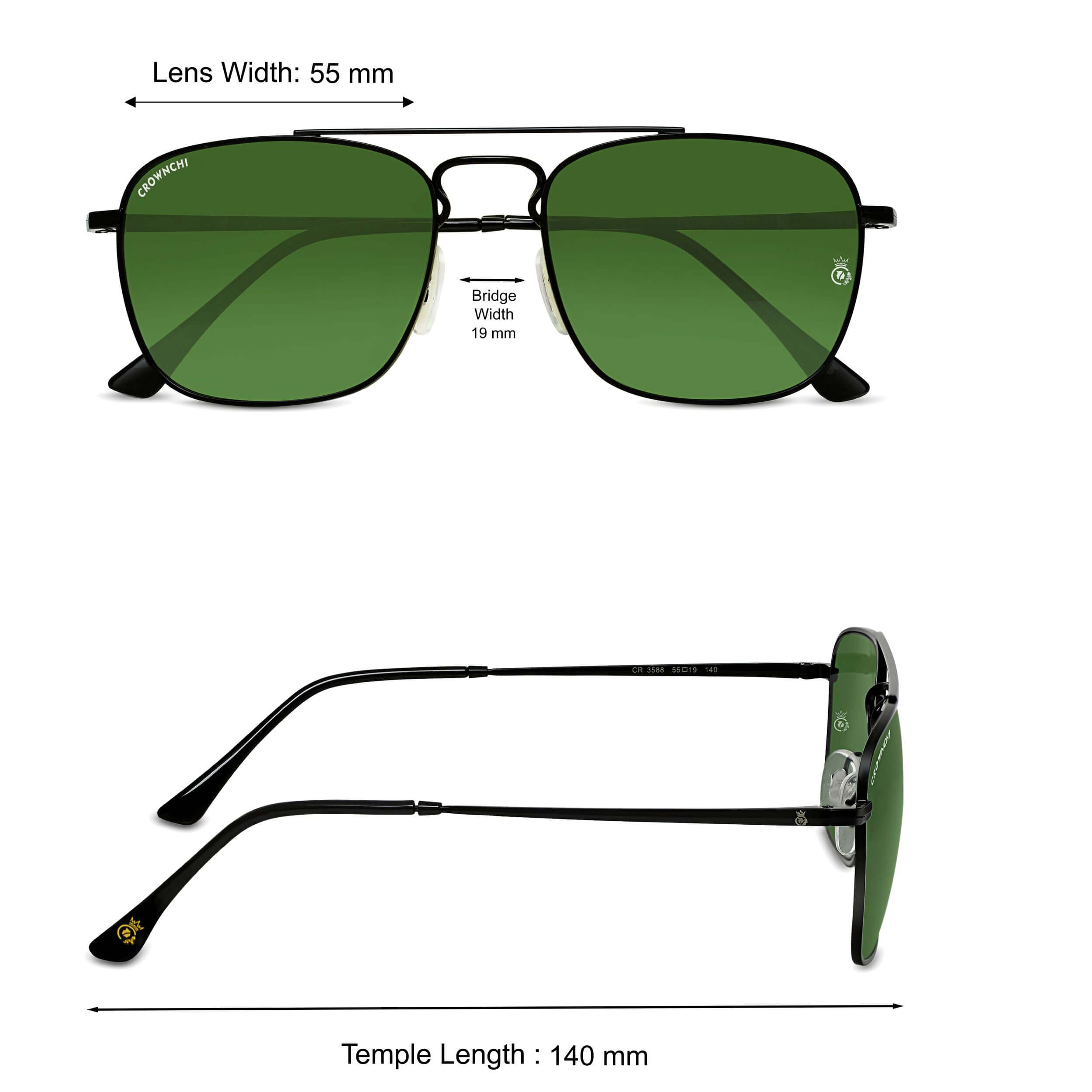 Denver Black Green Square Edition Sunglasses
