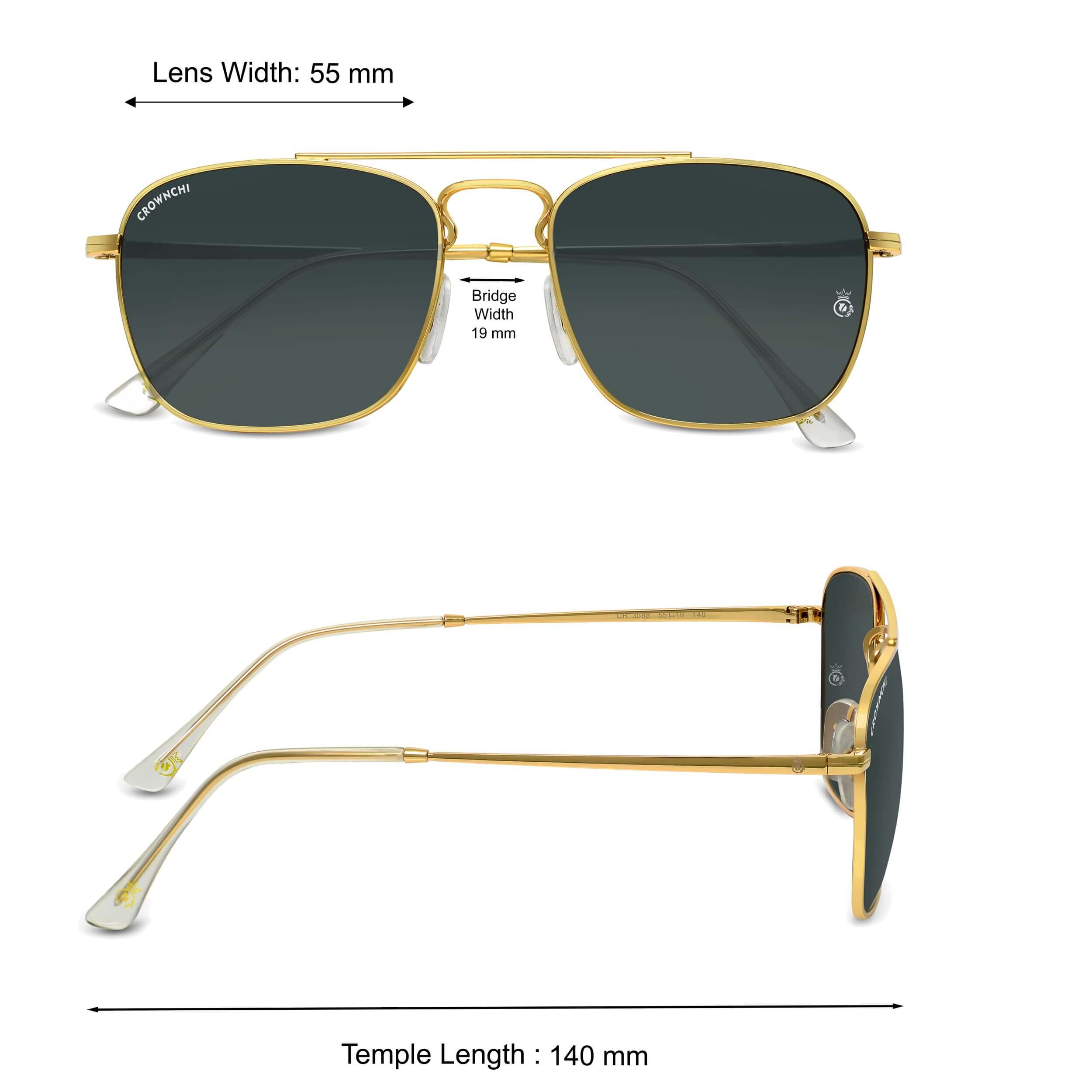 Denver Gold Black Square Edition Sunglasses