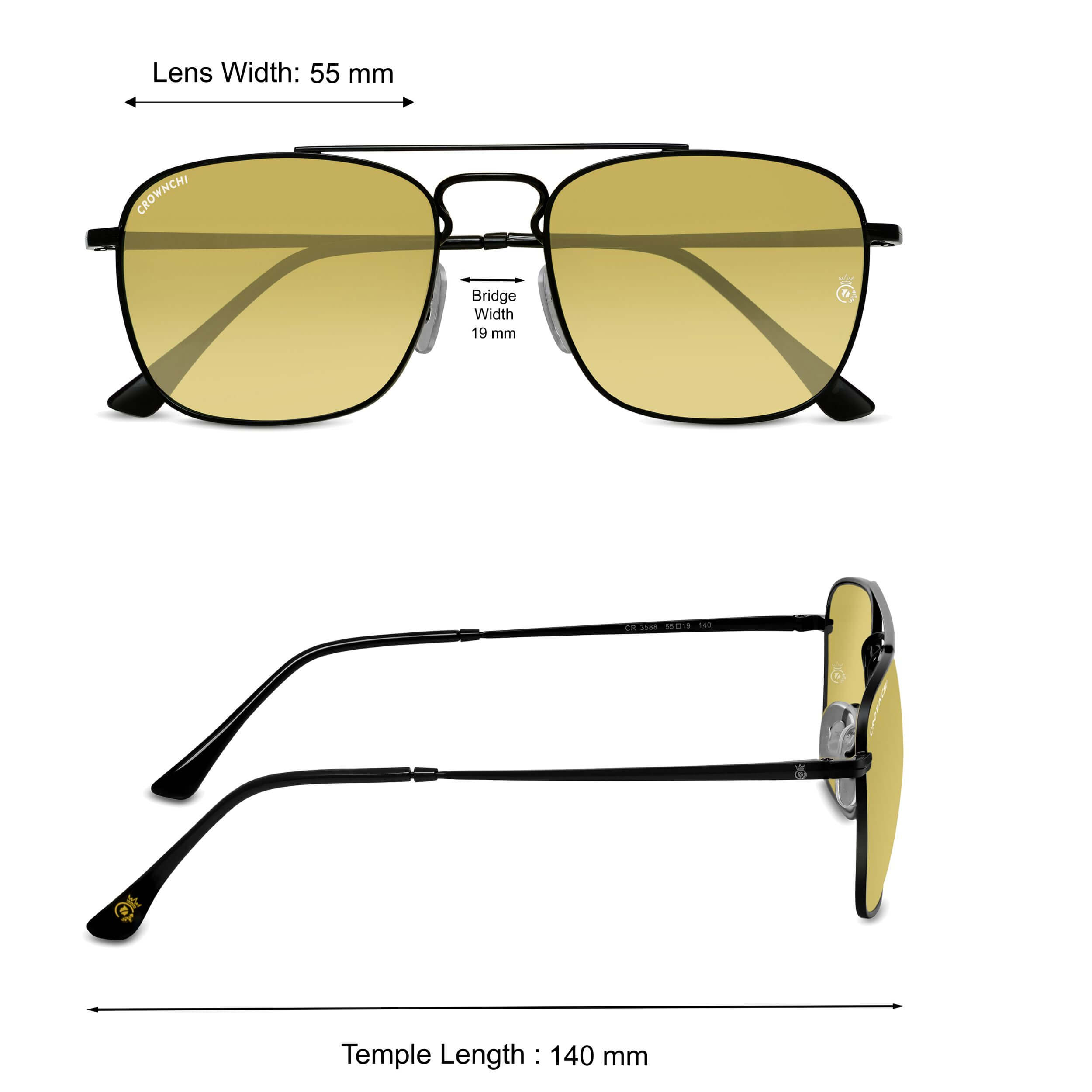 Denver Black Yellow Square Edition Sunglasses