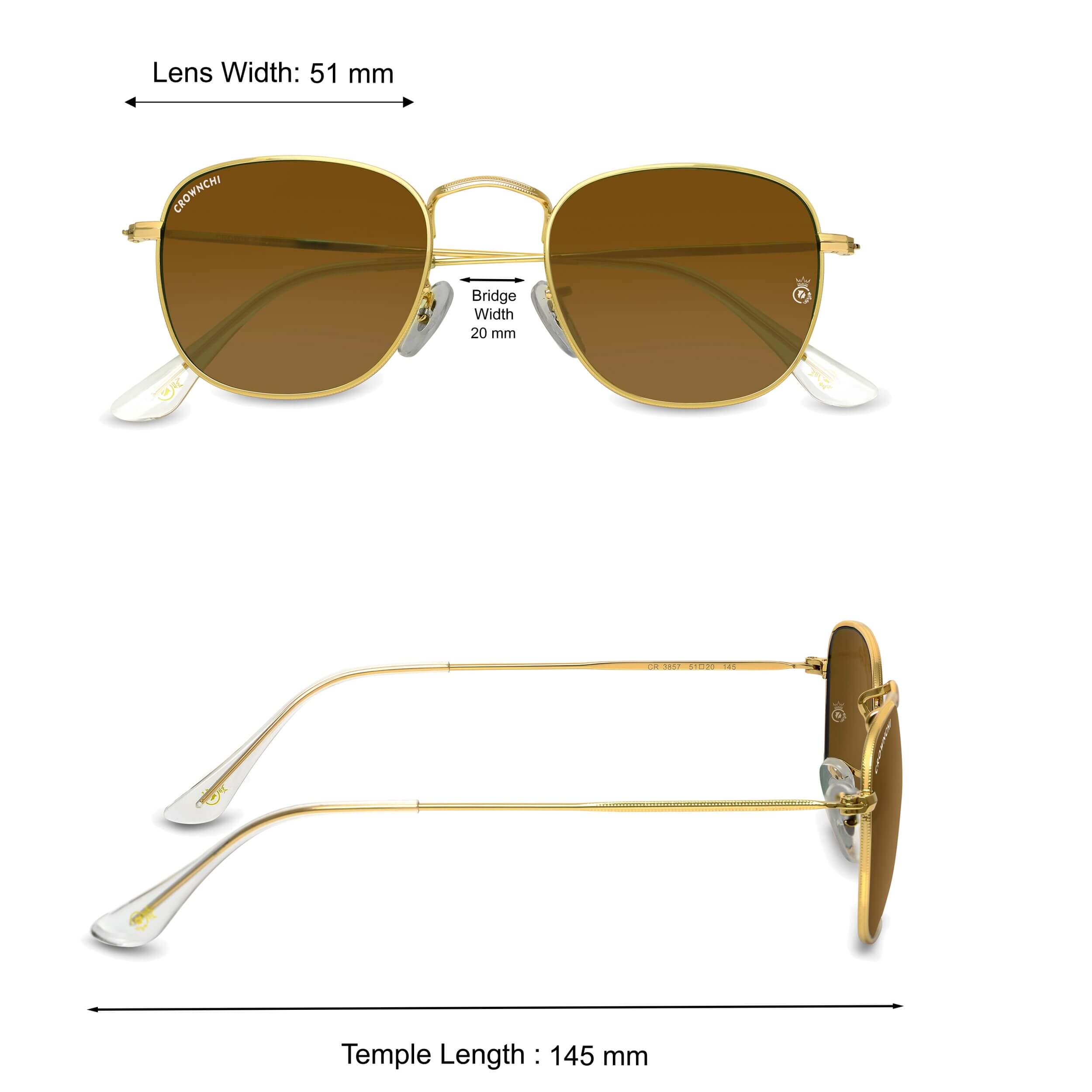 Lucas Gold Brown Round Edition Sunglasses