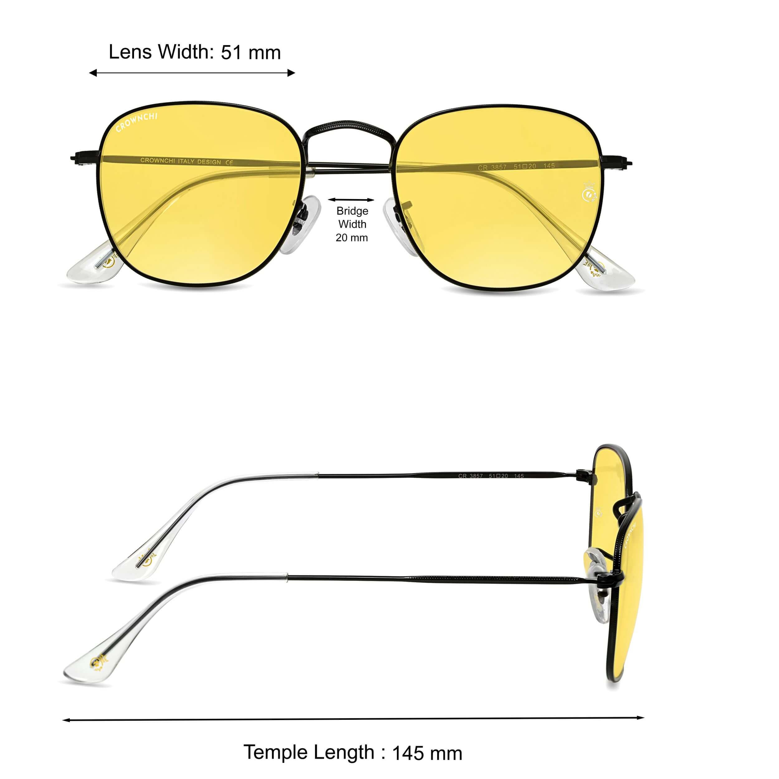 Lucas Black Yellow Round Edition Sunglasses