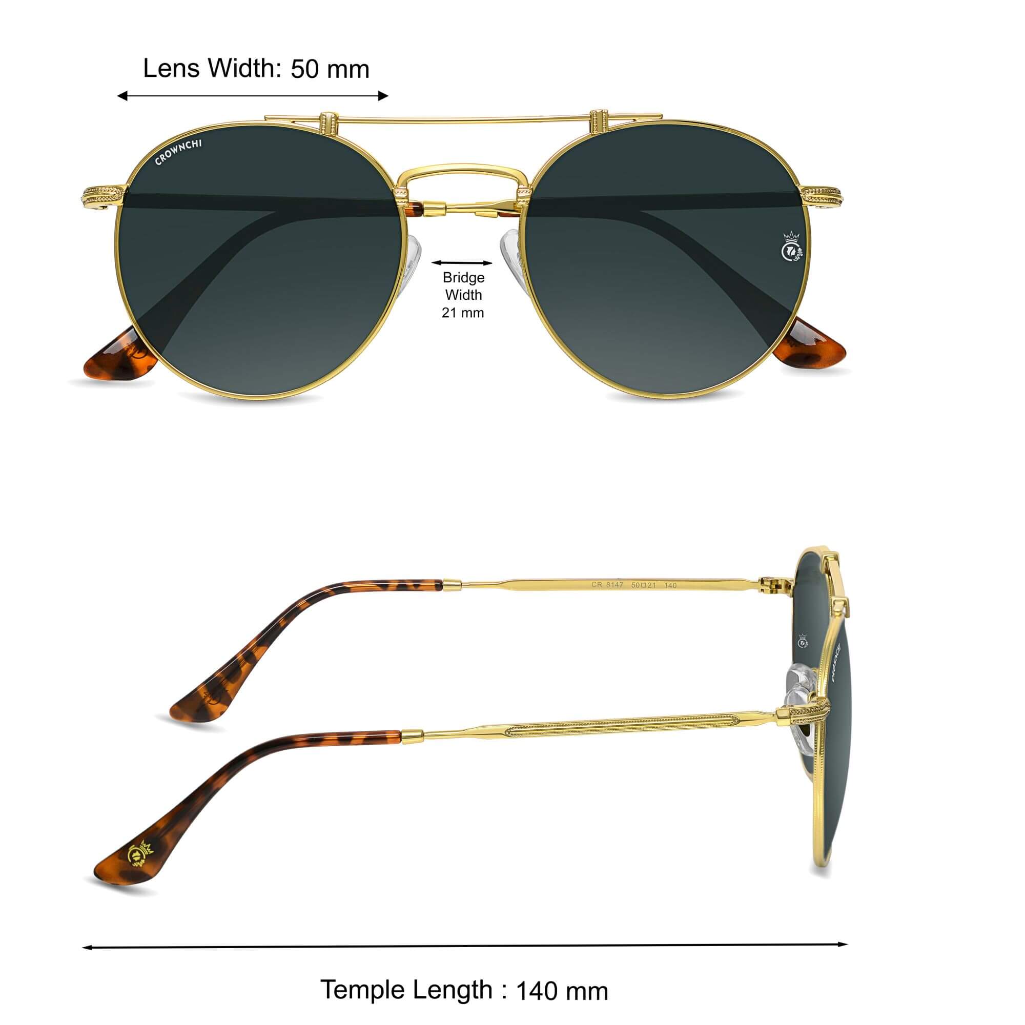 Tokyo Gold Black Upper Bridge Round Edition Sunglasses