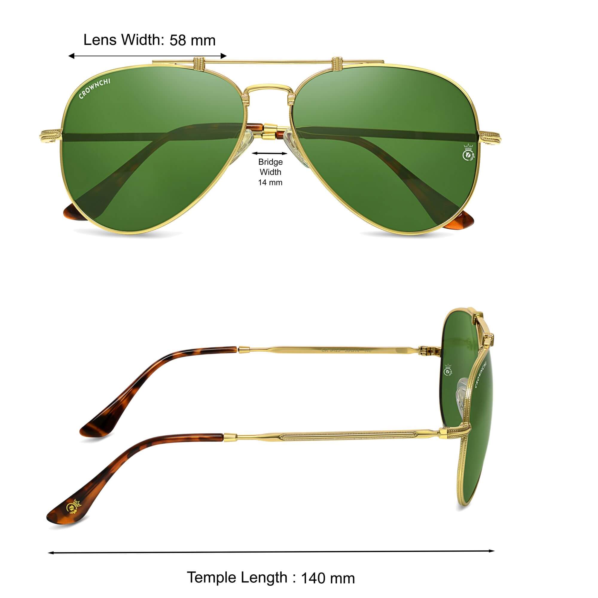 Wingman Gold Green Pilot Edition Sunglasses