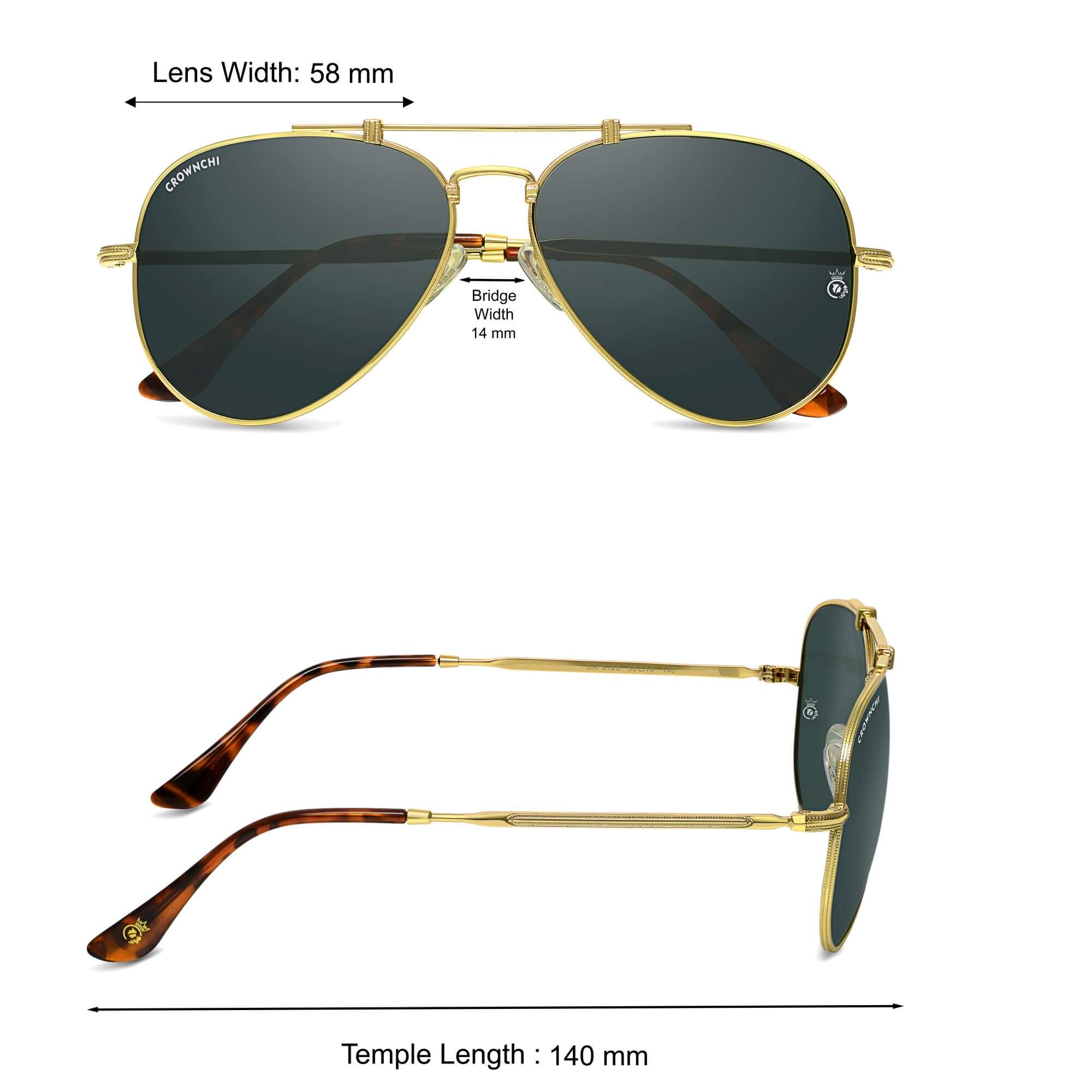 Wingman Gold Black Pilot Edition Sunglasses