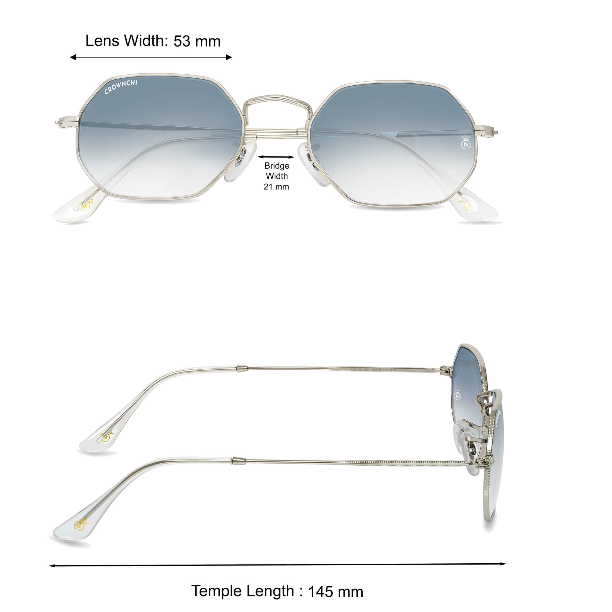 Marcus Silver Black Gradient Rectangle Edition Sunglasses