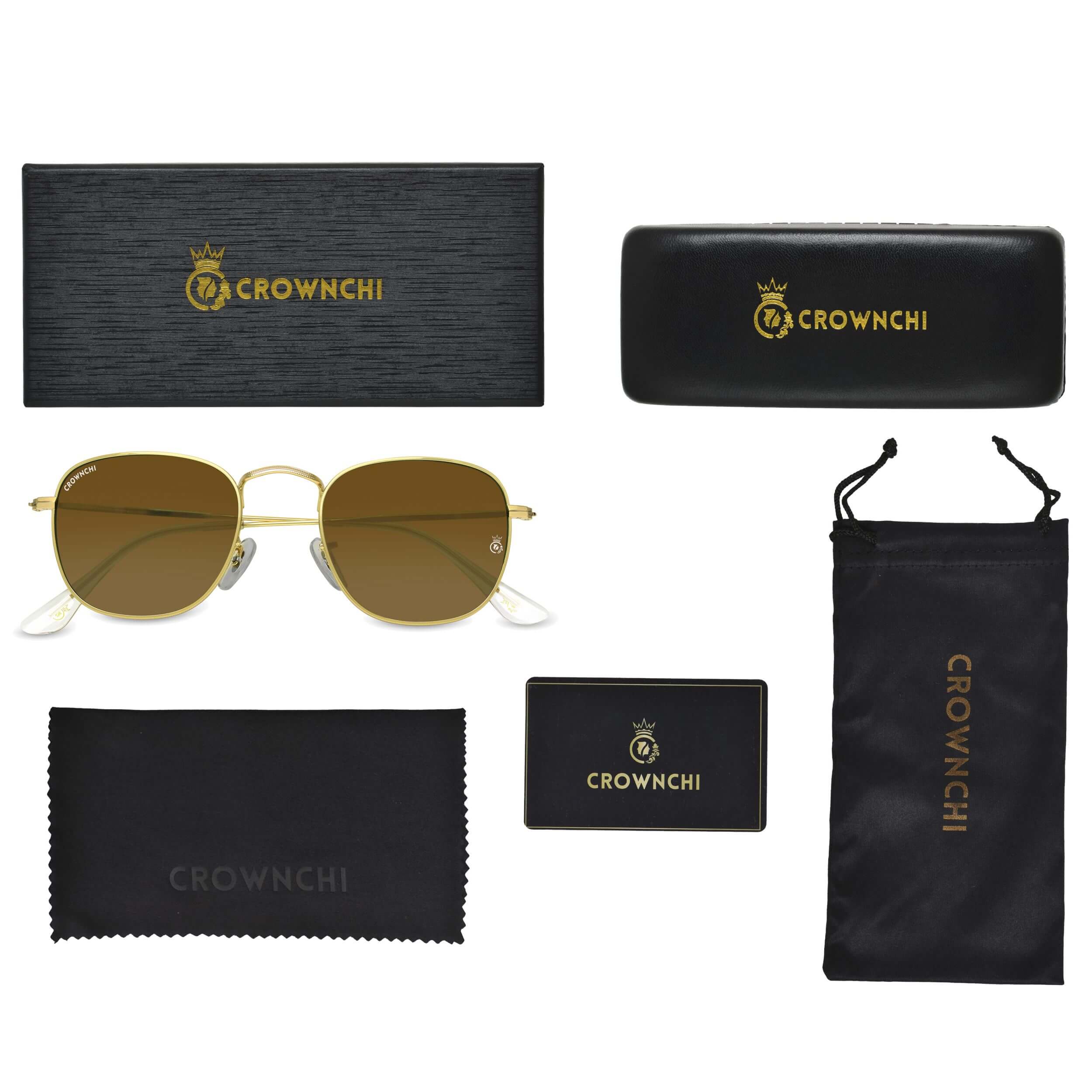 Lucas Gold Brown Round Edition Sunglasses