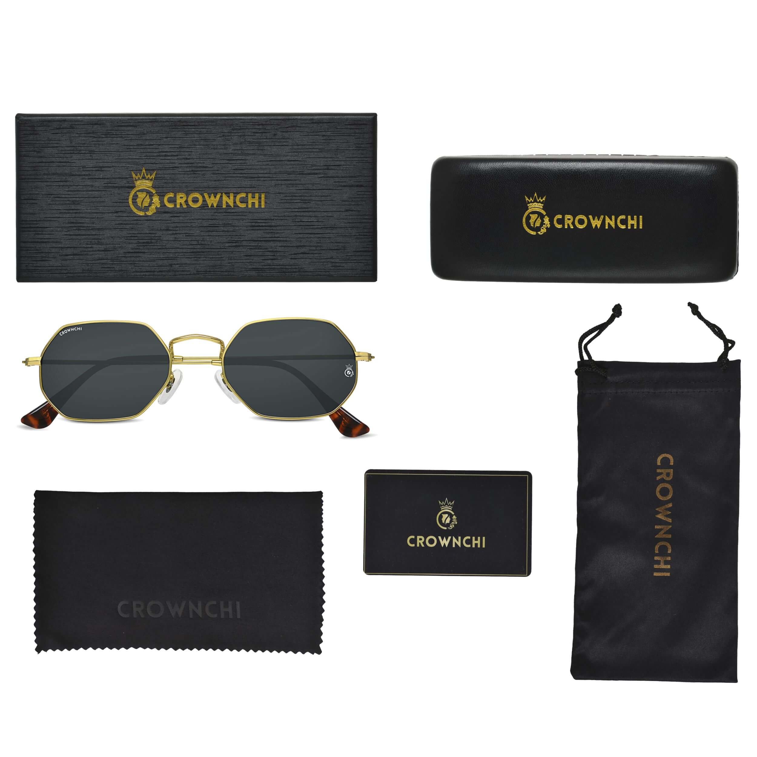 Marcus Gold Black Rectangle Edition Sunglasses