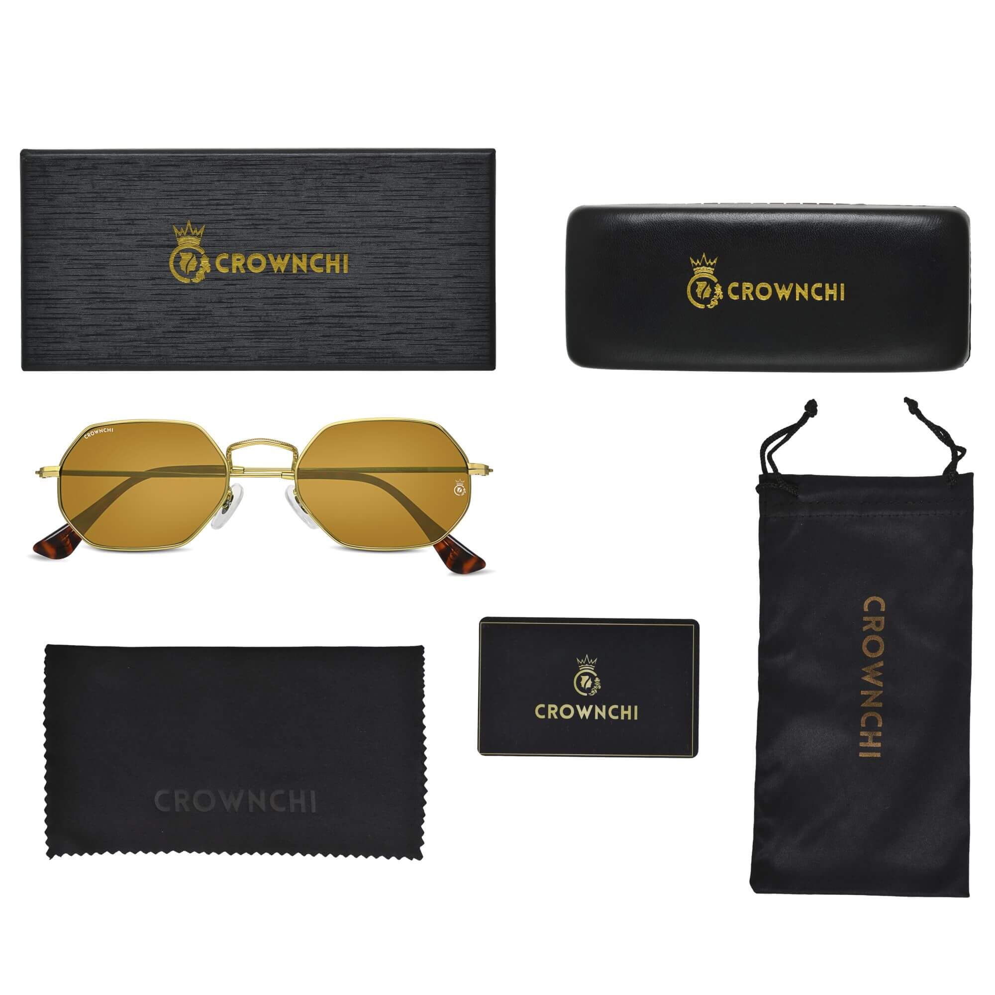 Marcus Gold Brown Rectangle Edition Sunglasses