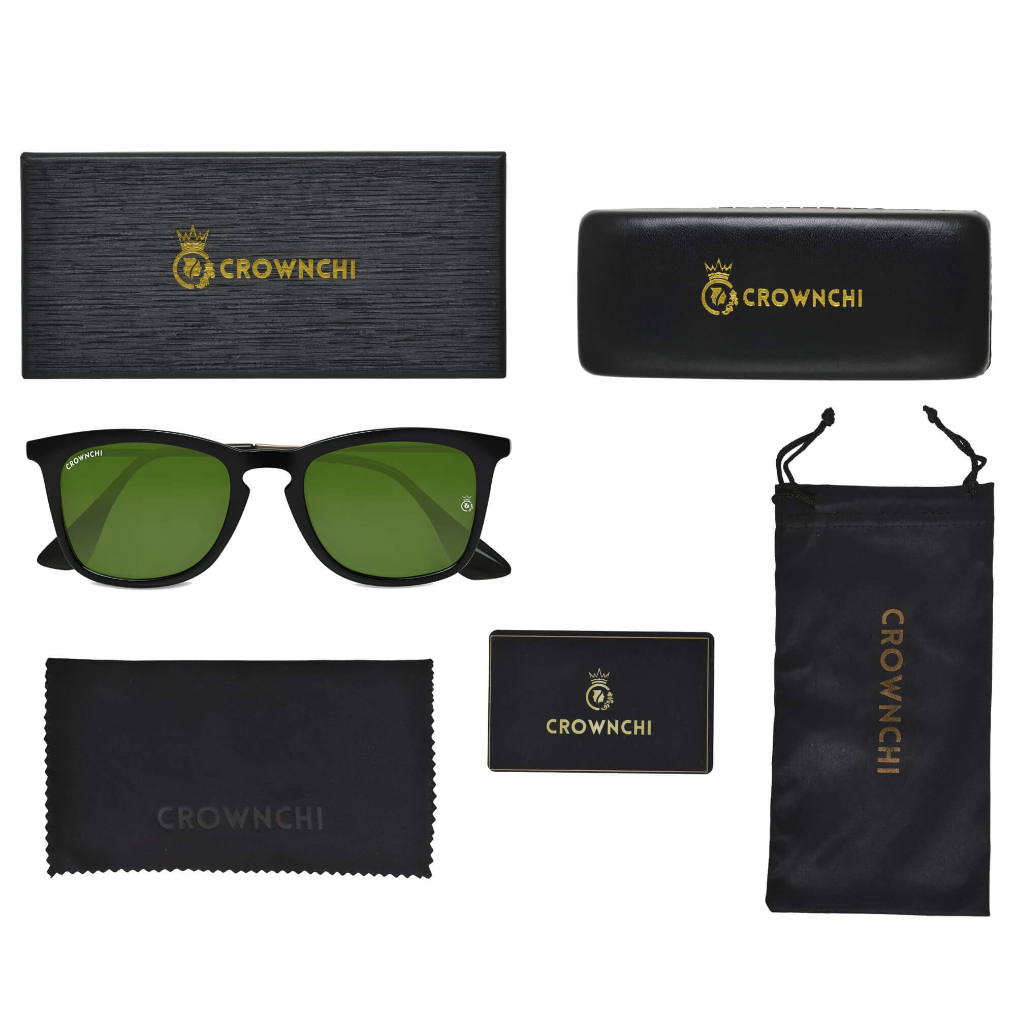 Sparrow Black Green Square Edition Sunglasses