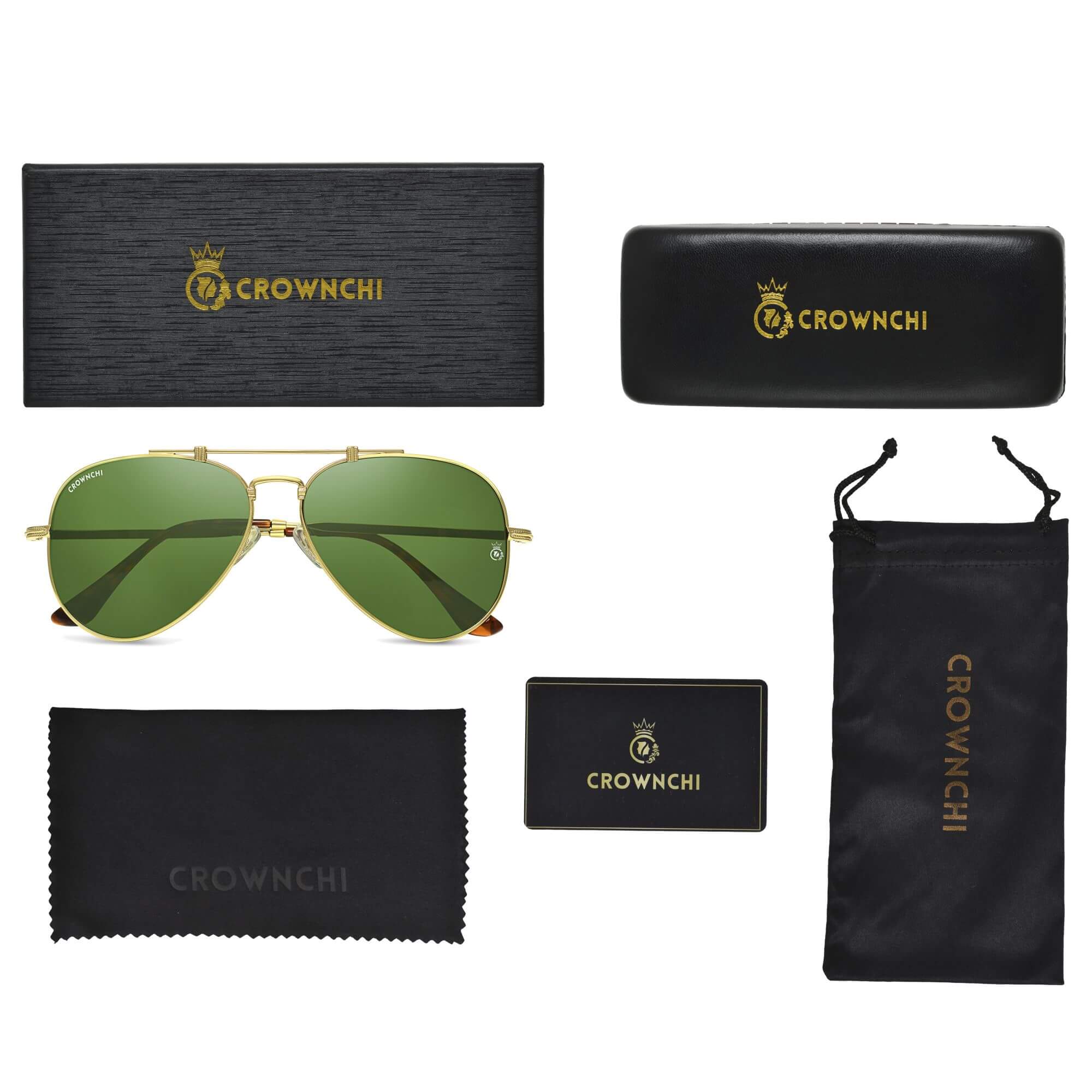 Wingman Gold Green Pilot Edition Sunglasses
