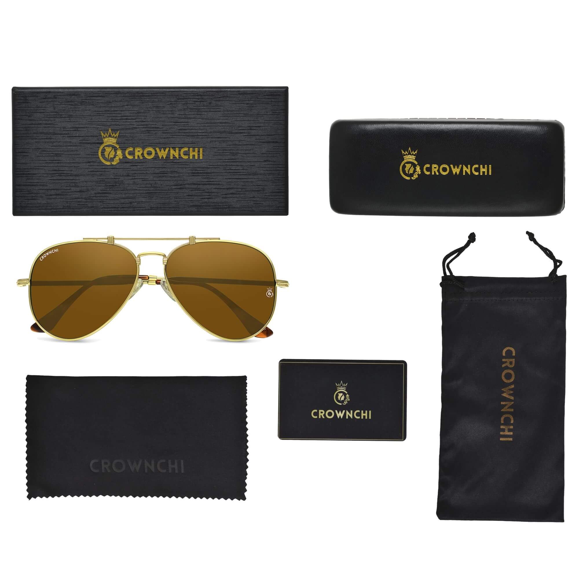 Wingman Gold Brown Pilot Edition Sunglasses