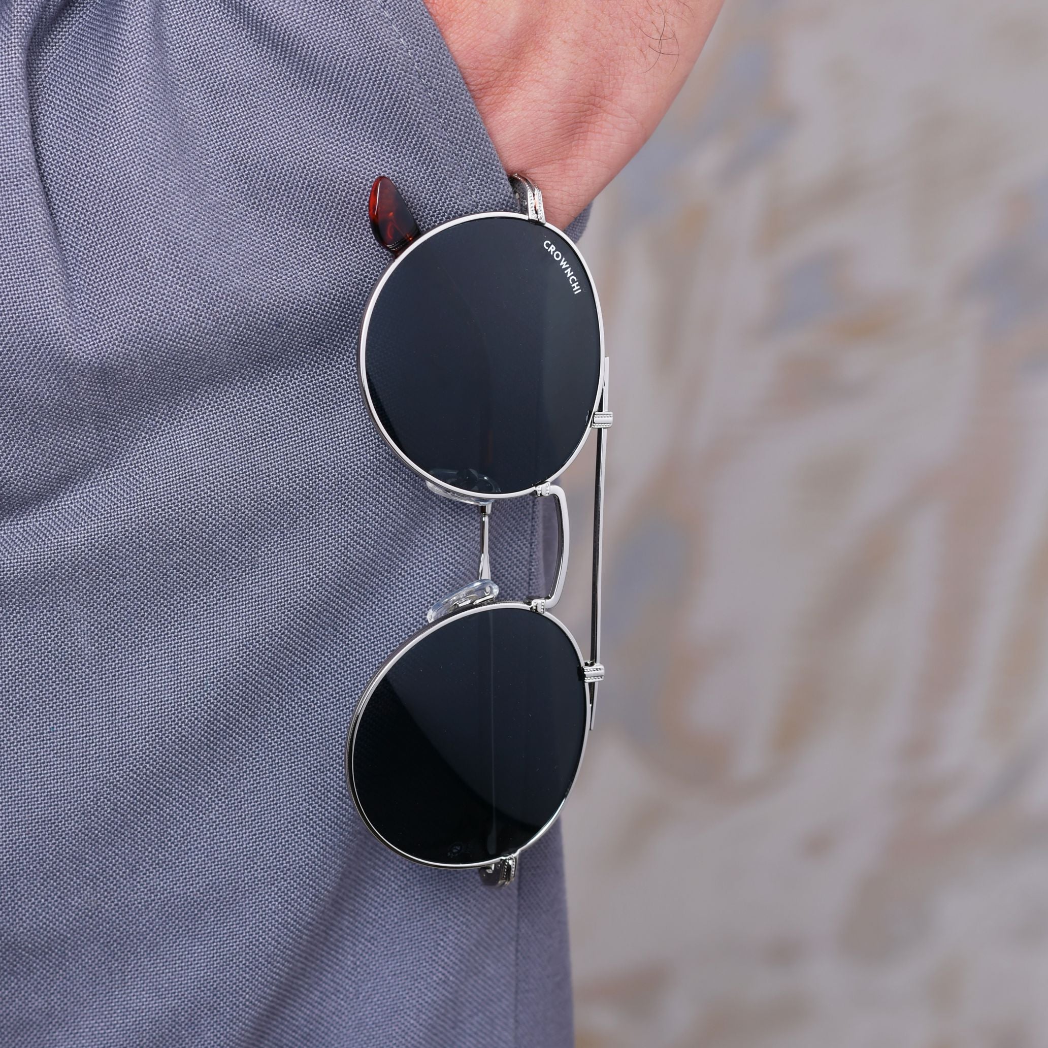 Tokyo Silver Black Upper Bridge Round Edition Sunglasses