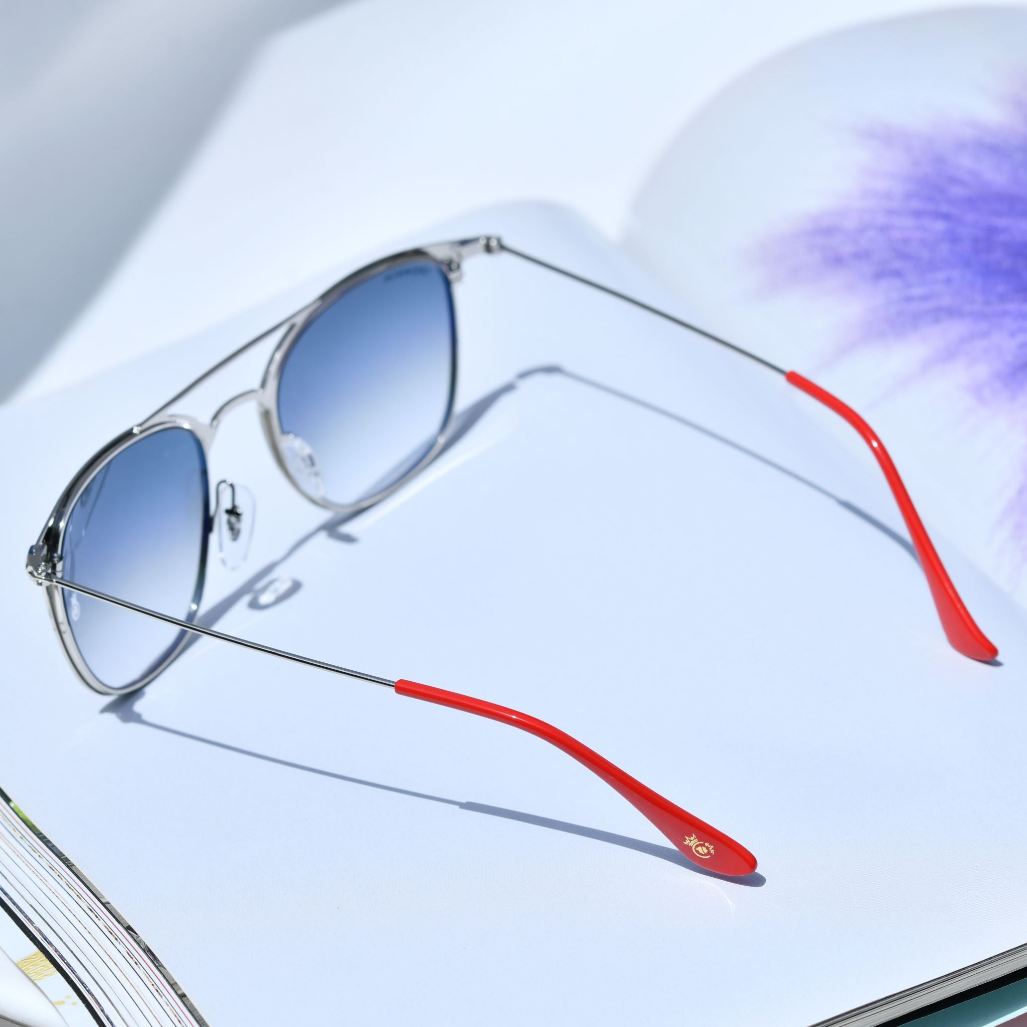 Kepler Silver Blue Gradient Square Edition Sunglasses