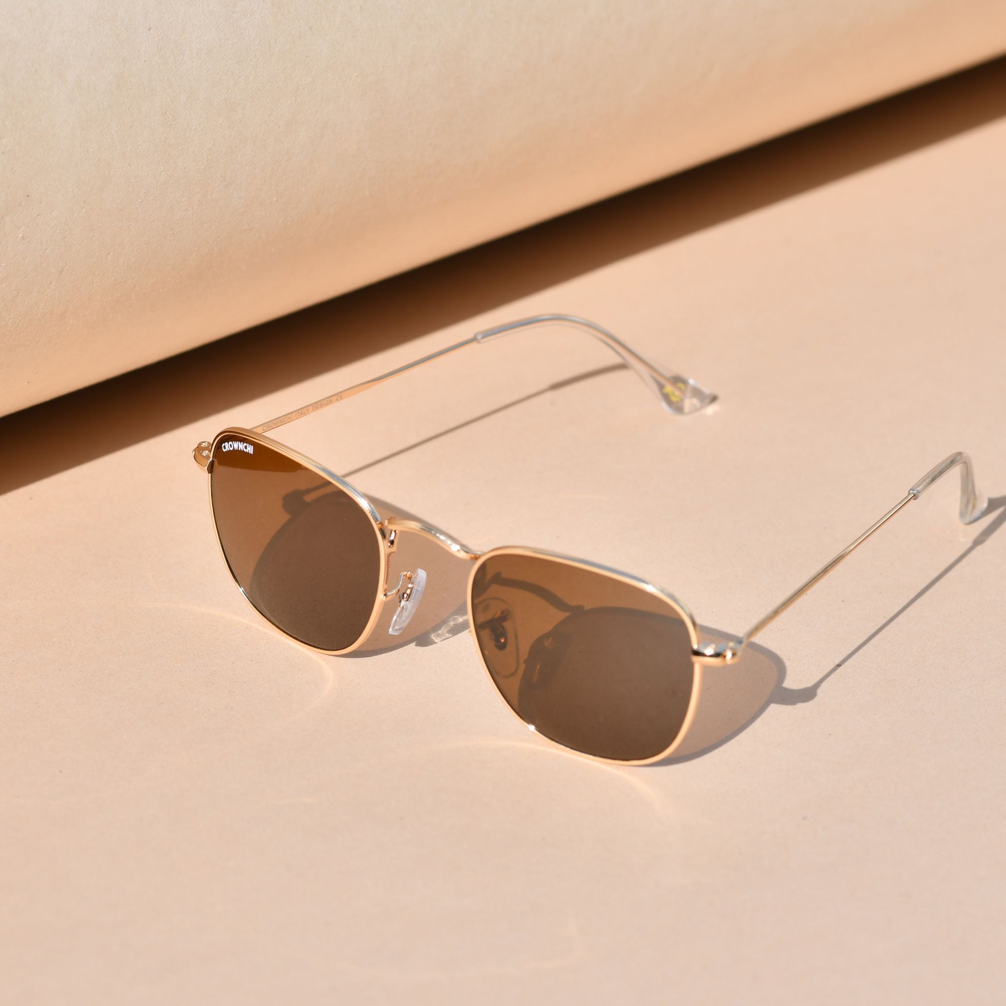 Lucas Gold Brown Round Edition Sunglasses