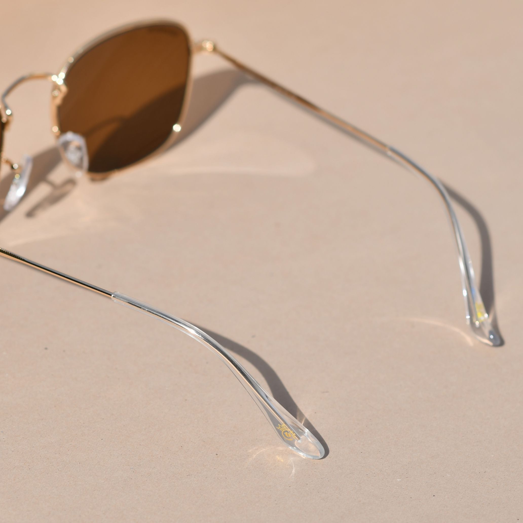 Lucas Gold Brown Round Edition Sunglasses