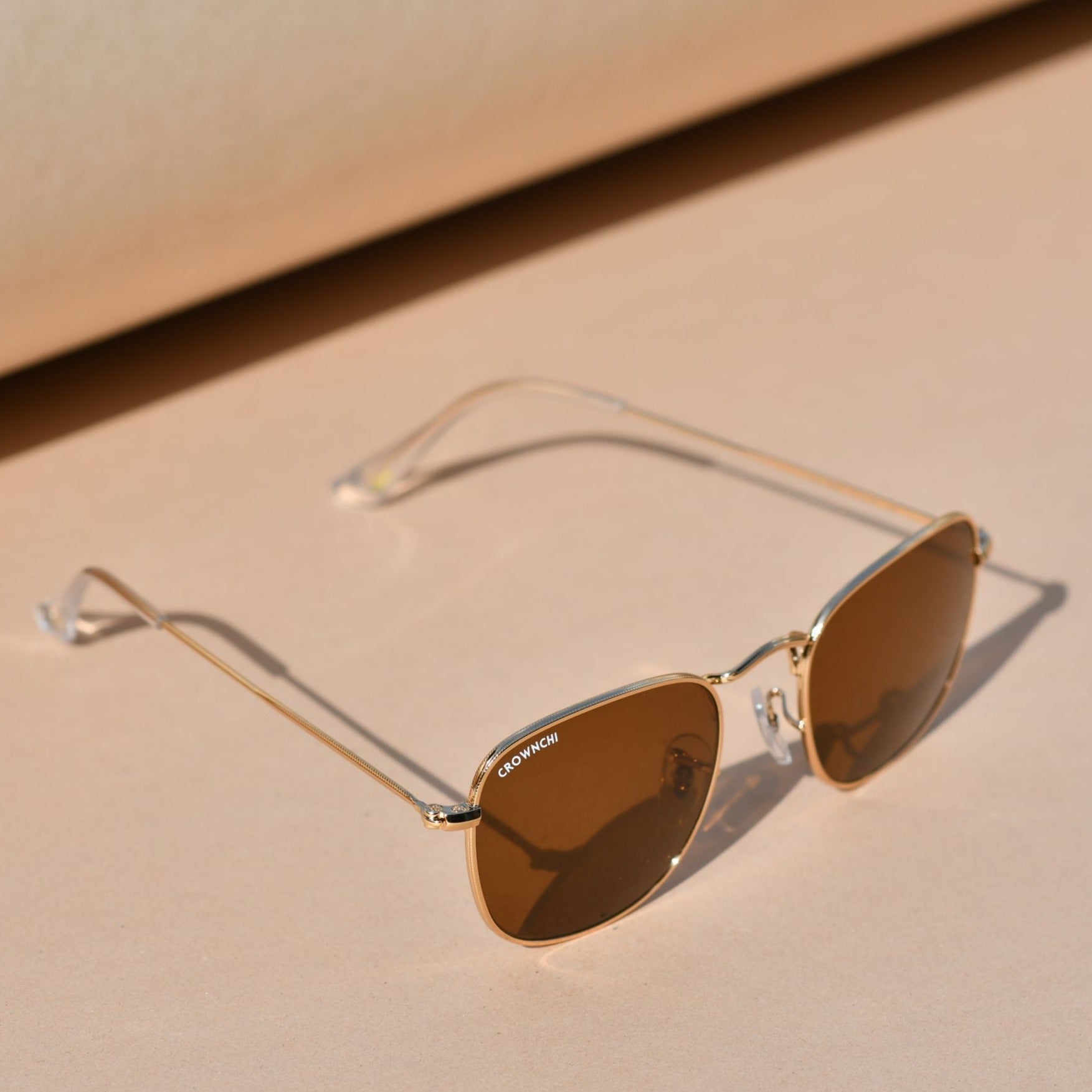 Lucas Gold Brown Round Edition Sunglasses